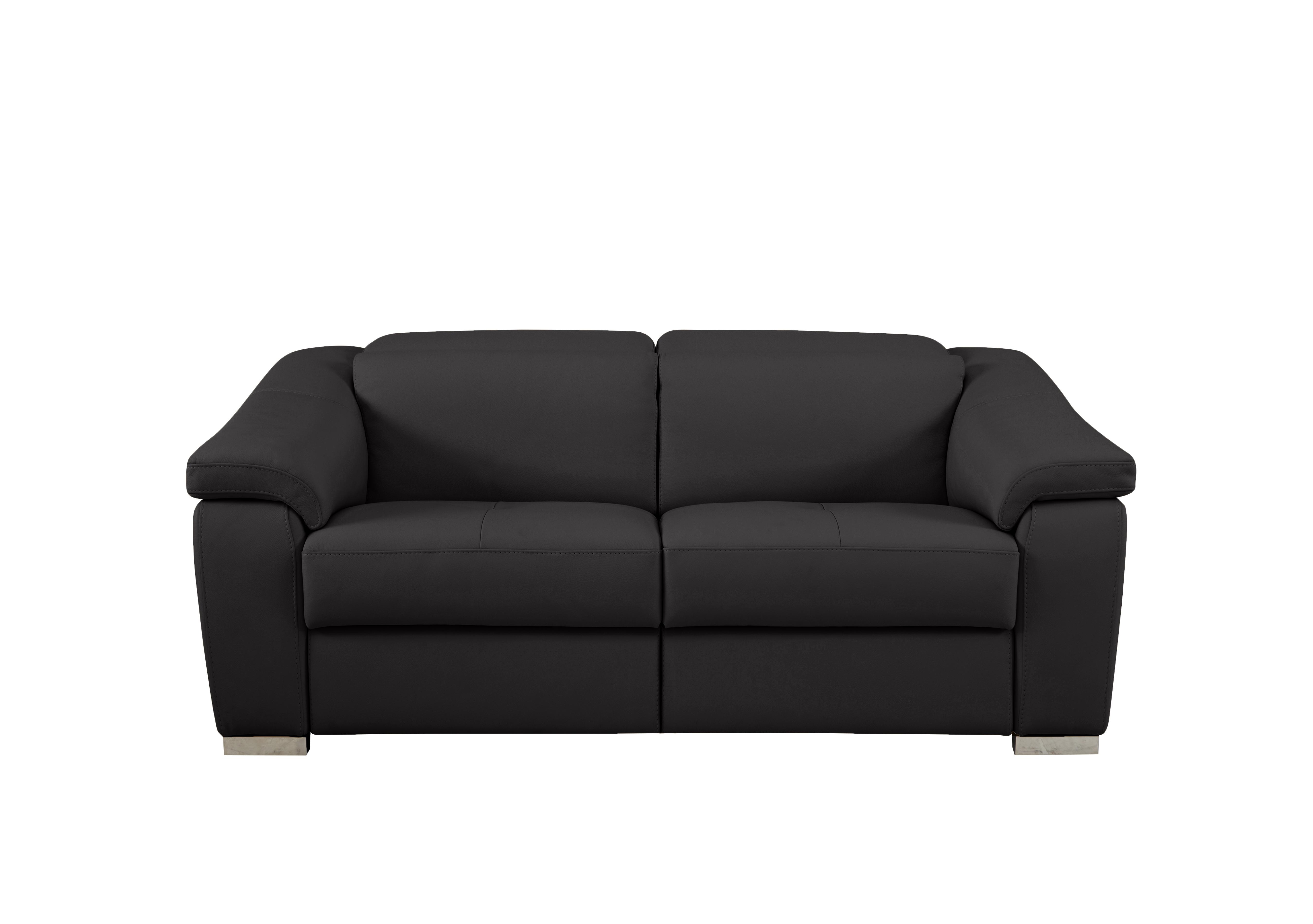 Galileo Leather 2 Seater Sofa in Botero Nero 2154 Ch on Furniture Village