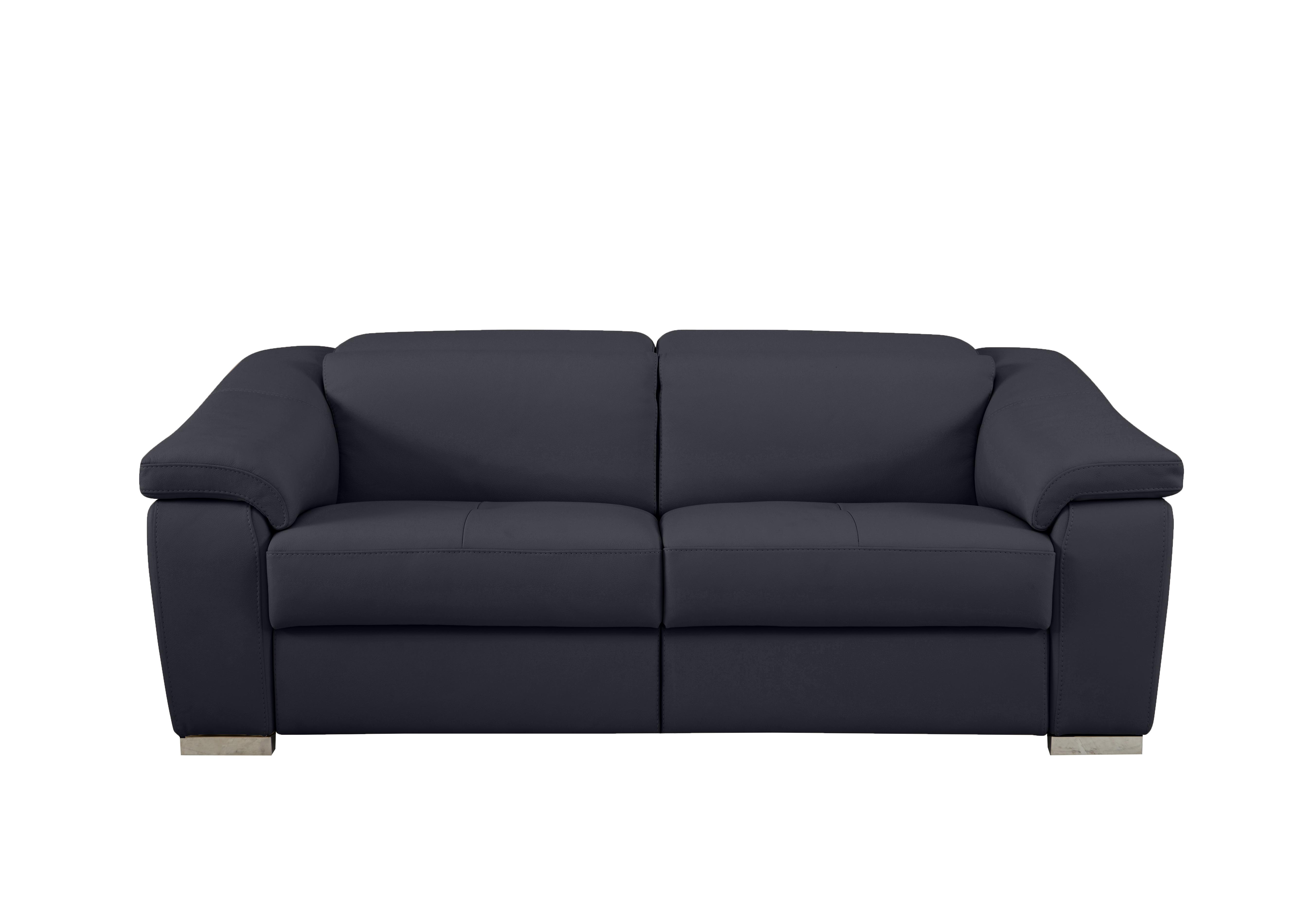Galileo 3 Seater Leather Sofa in Torello Blu 81 Ch on Furniture Village