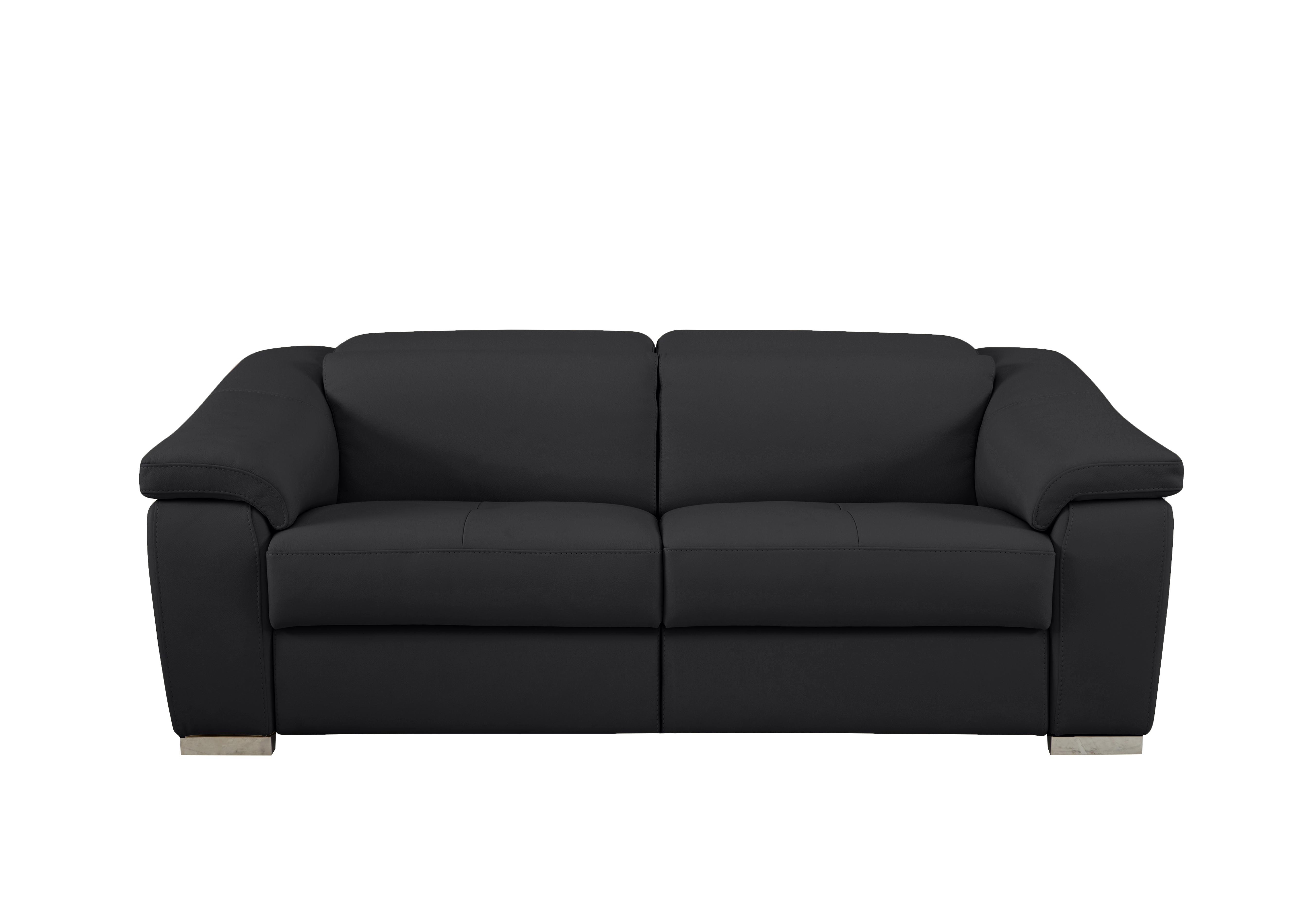 Galileo 3 Seater Leather Sofa in Torello Nero 71 Ch on Furniture Village