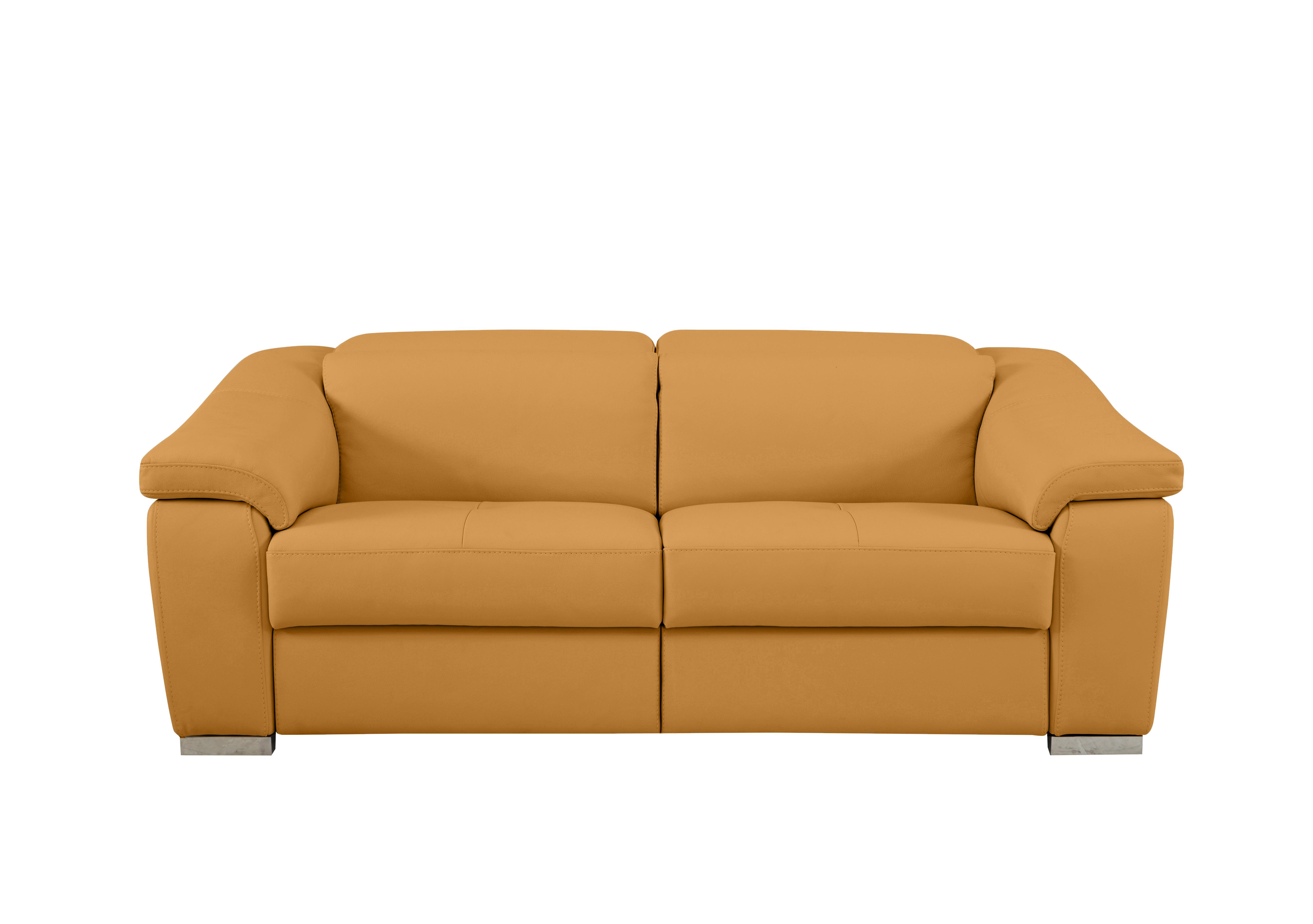 Galileo 3 Seater Leather Sofa in Torello Senape 355 Ch on Furniture Village