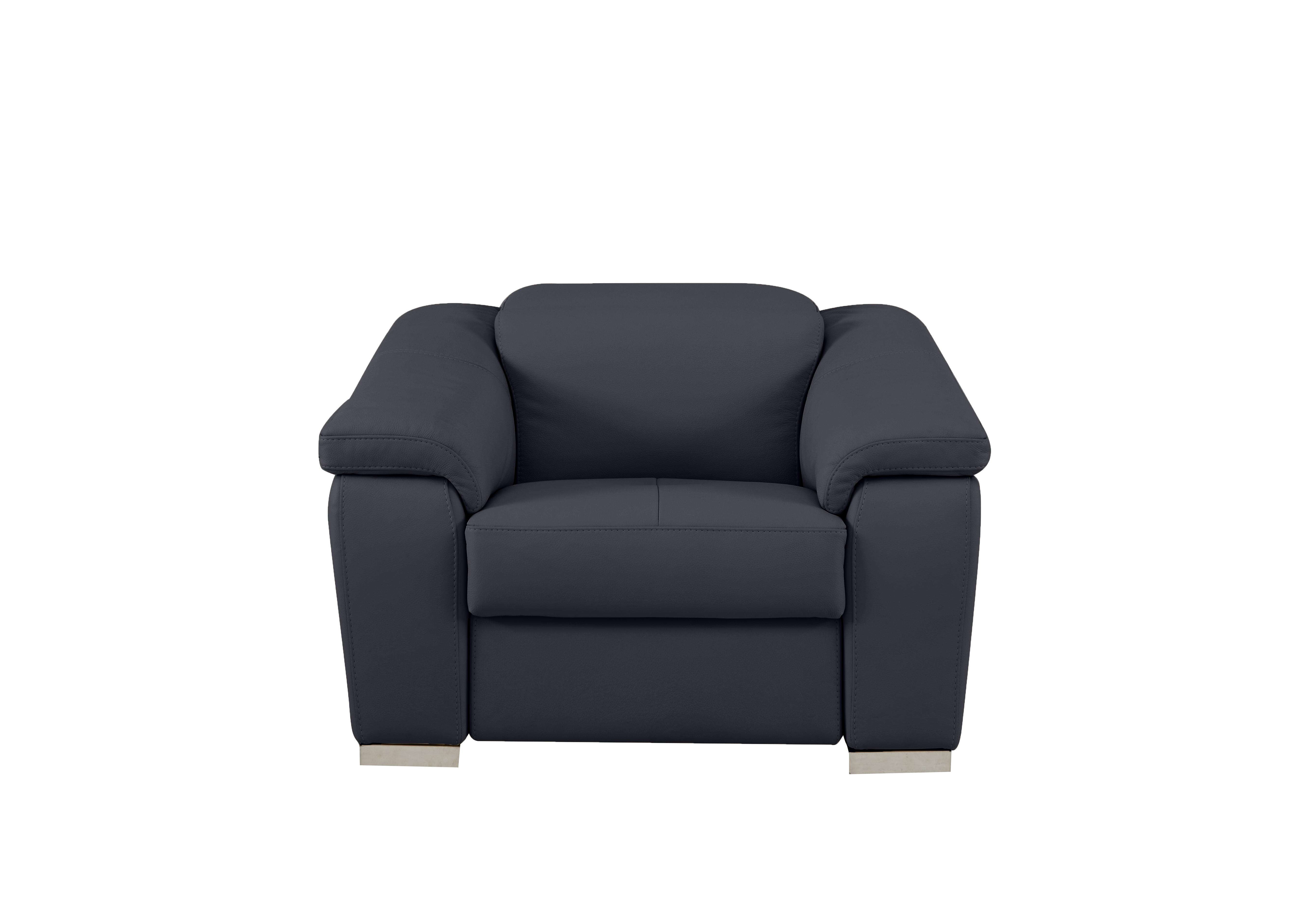Galileo Leather Armchair in Torello Blu 81 Ch on Furniture Village
