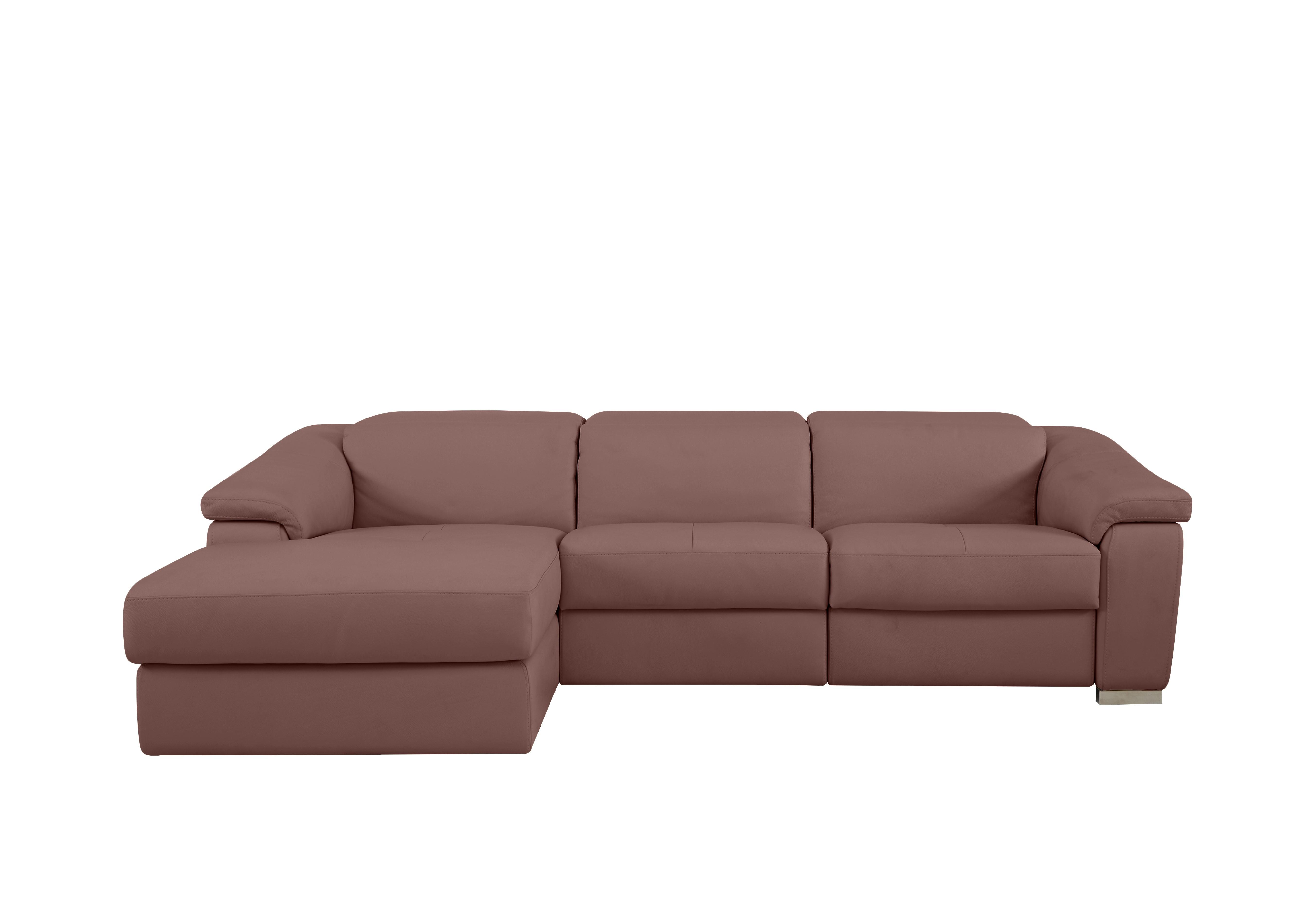 Galileo Leather Chaise End Sofa in Botero Cipria 2160 Ch on Furniture Village