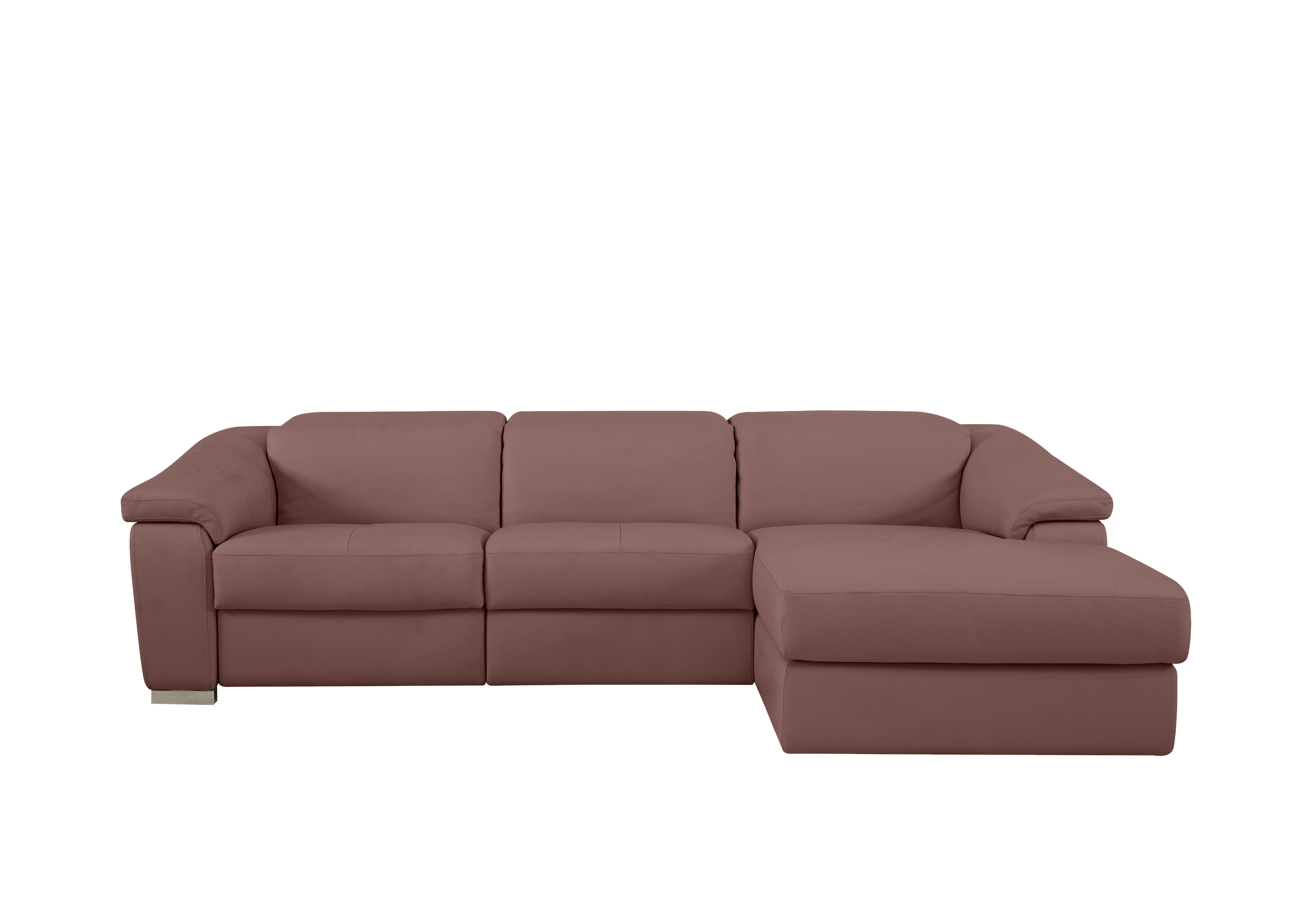 Galileo Leather Chaise End Sofa in Botero Cipria 2160 Ch on Furniture Village