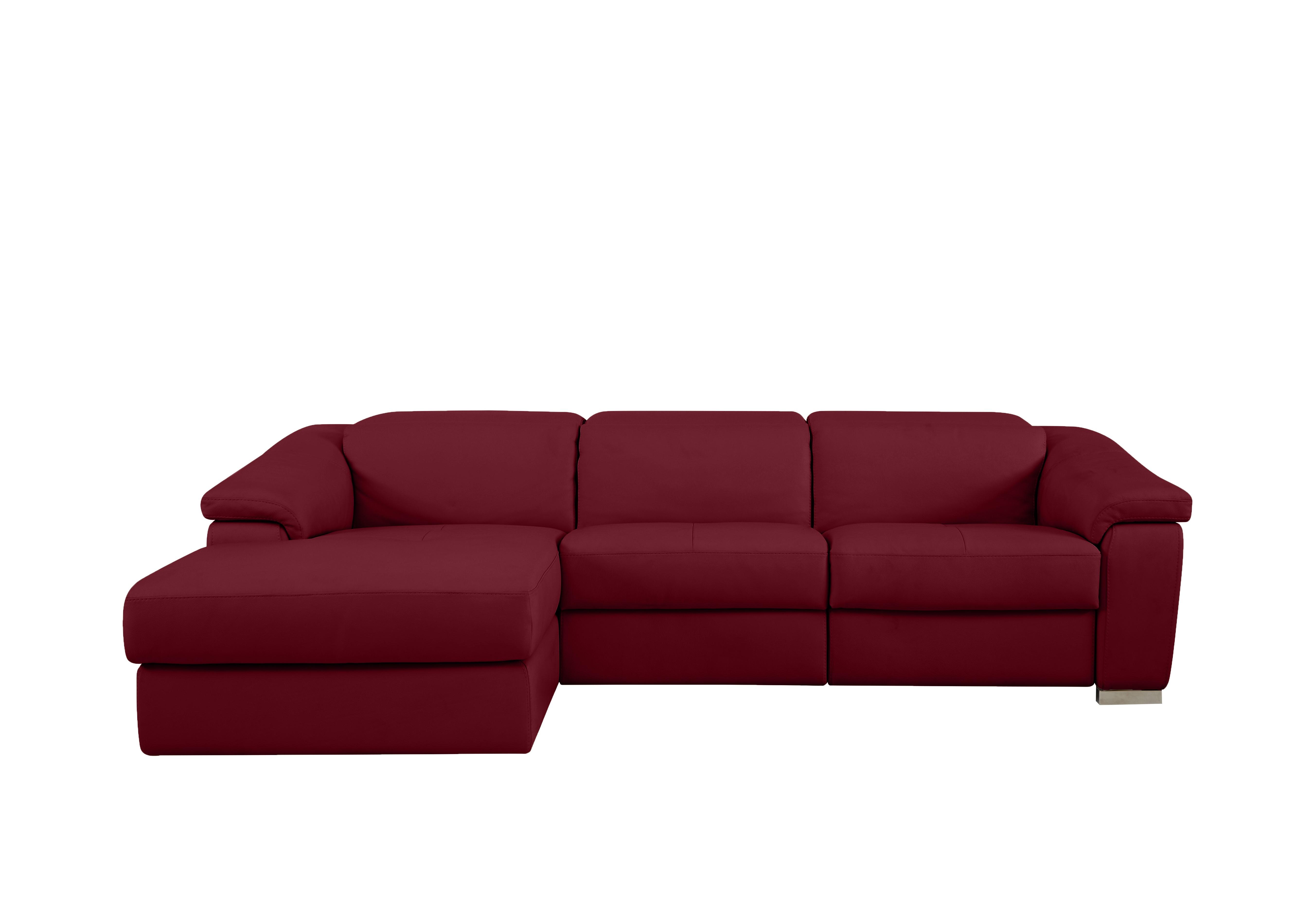 Galileo Leather Chaise End Sofa in Dali Bordeaux 1521 Ch on Furniture Village