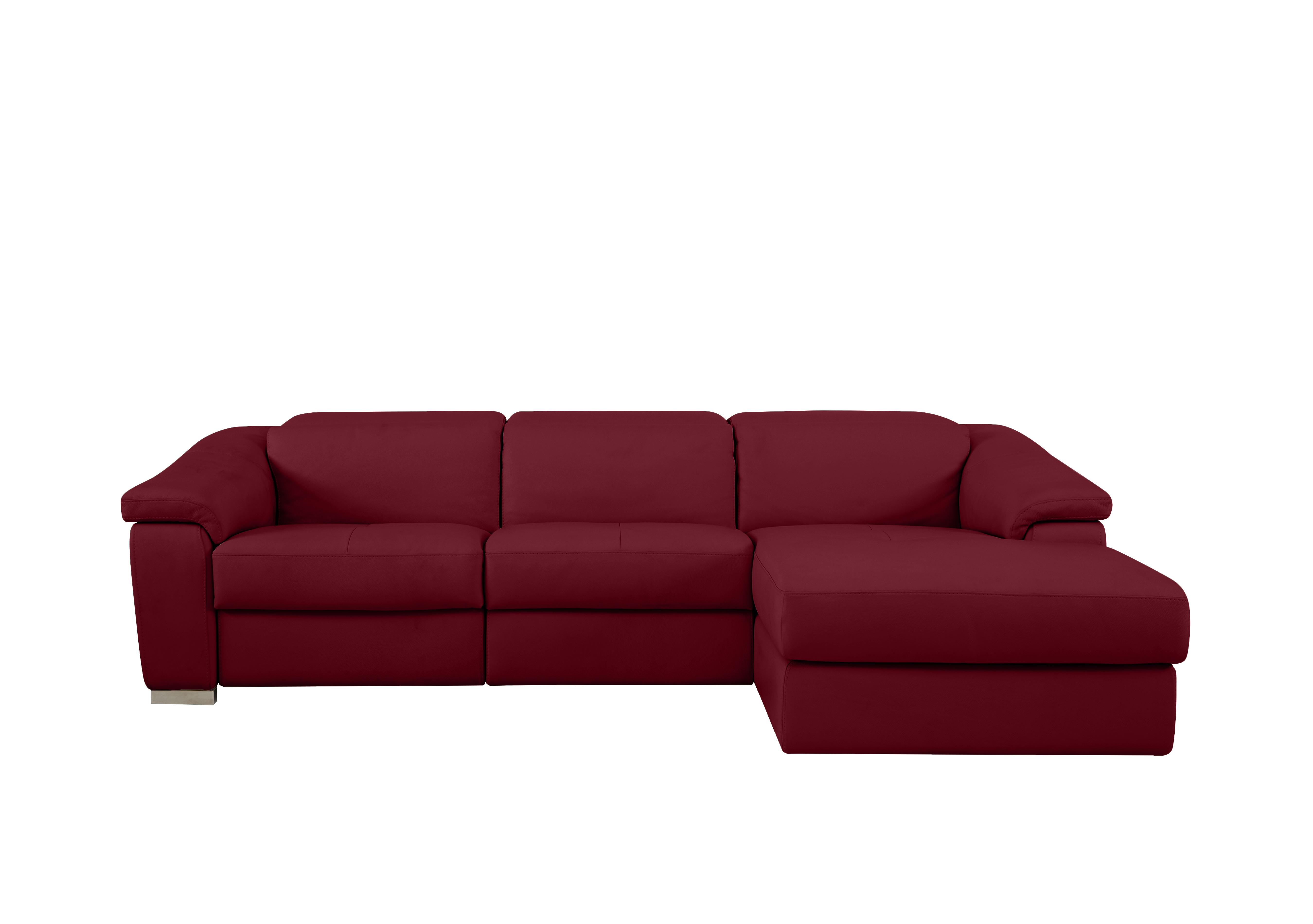 Galileo Leather Chaise End Sofa in Dali Bordeaux 1521 Ch on Furniture Village