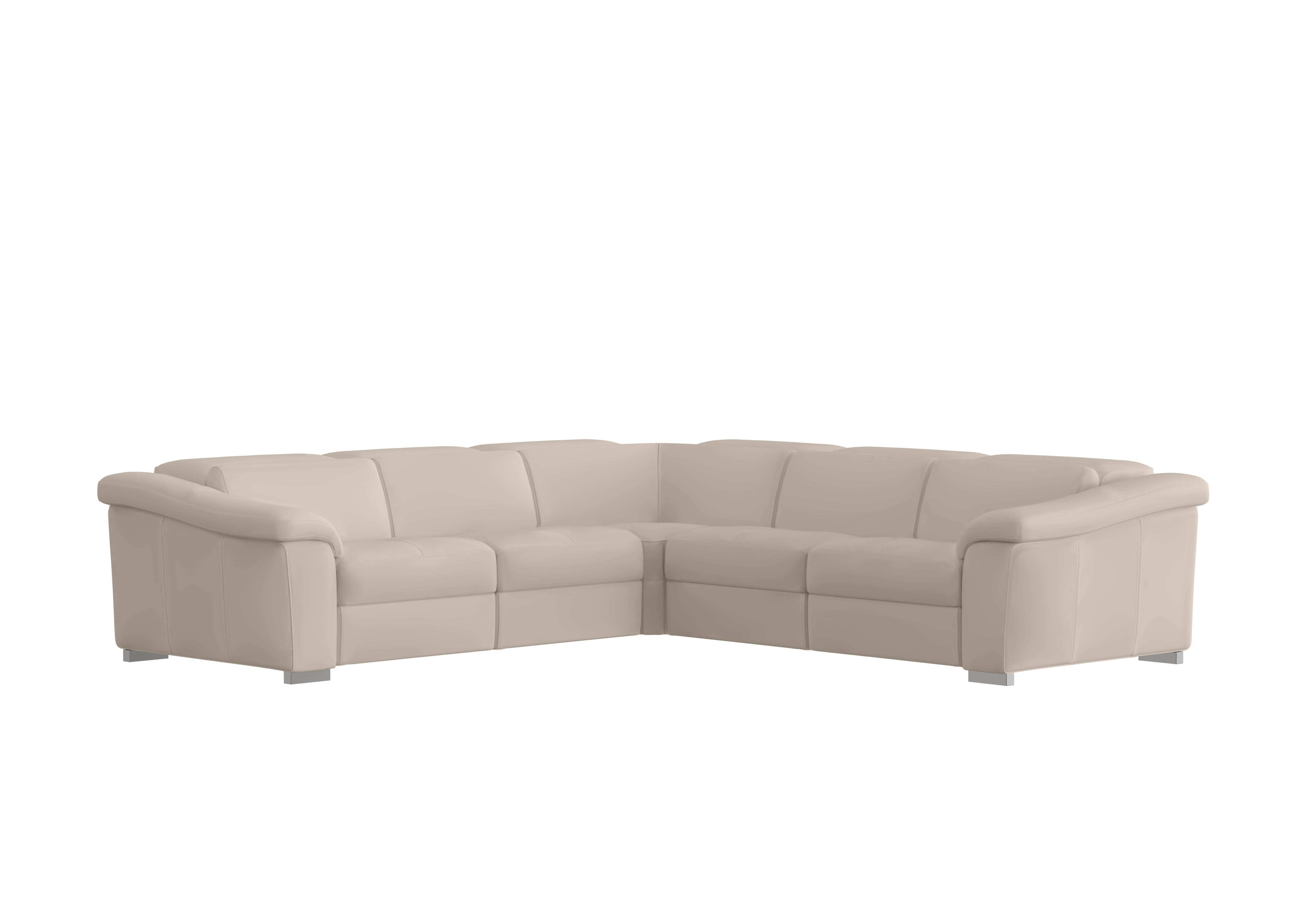 Galileo Leather Large Corner Sofa in Botero Crema 2156 Ch on Furniture Village