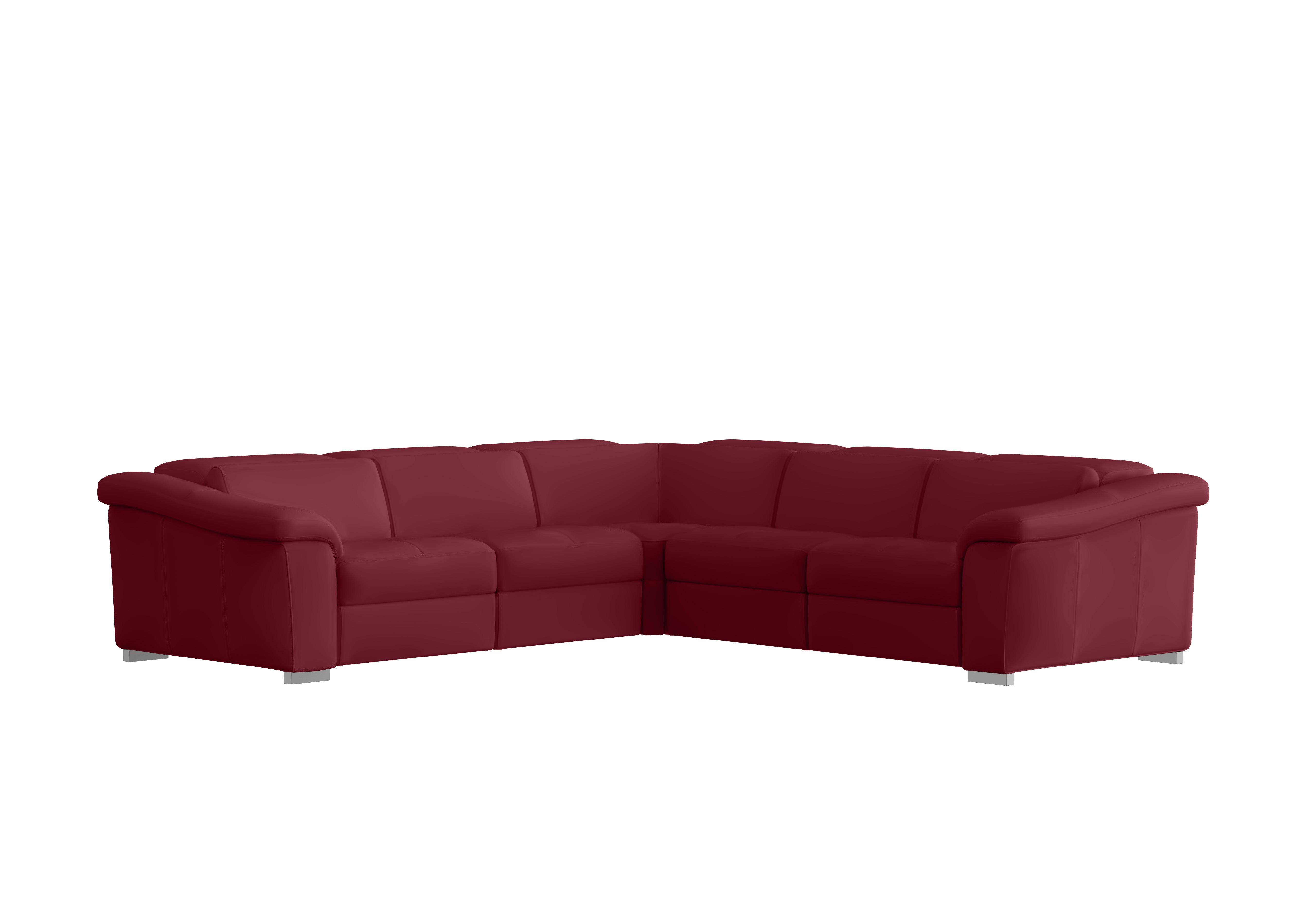 Galileo Leather Large Corner Sofa in Dali Bordeaux 1521 Ch on Furniture Village