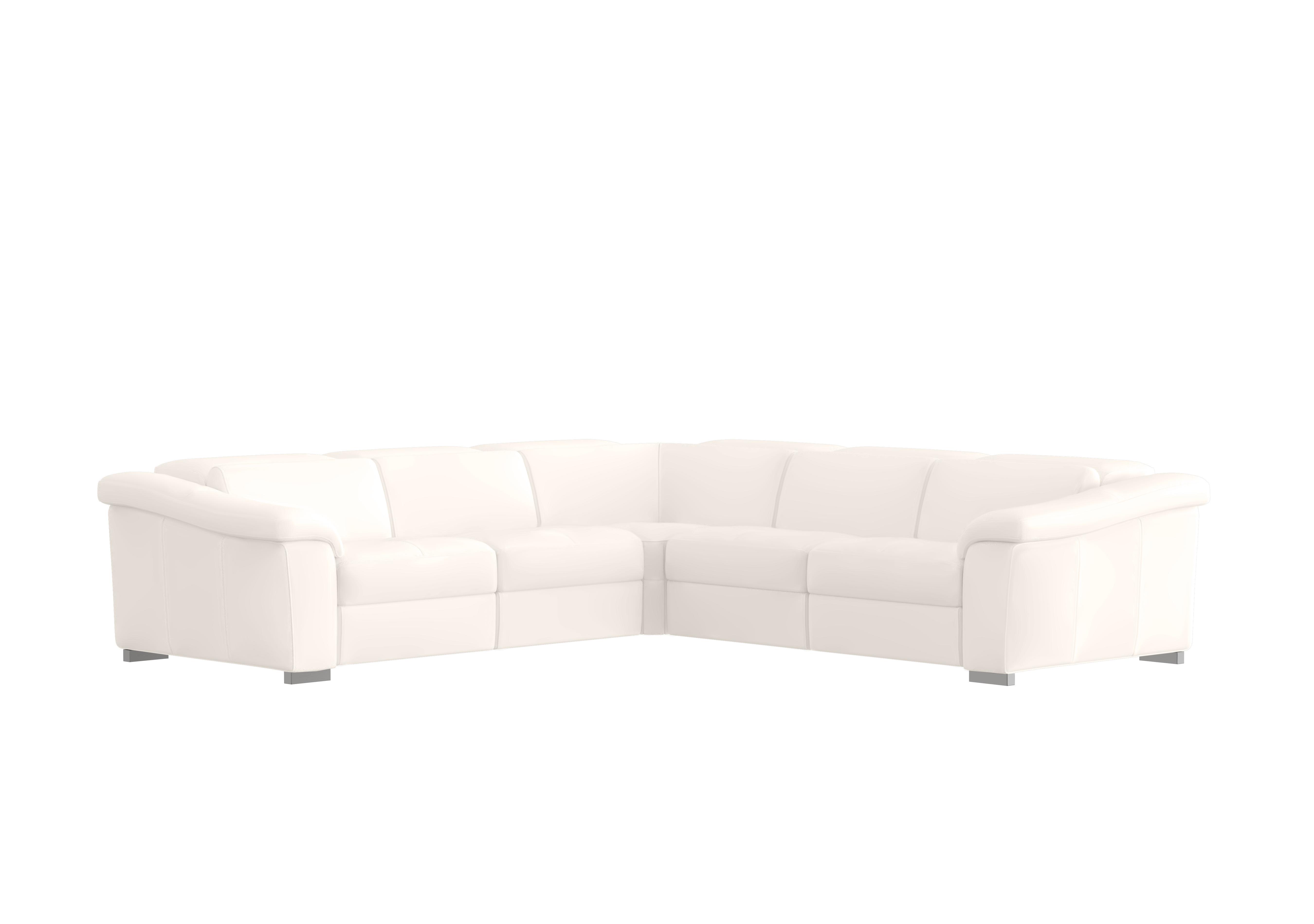 Galileo Leather Large Corner Sofa in Torello Bianco 93 Ch on Furniture Village