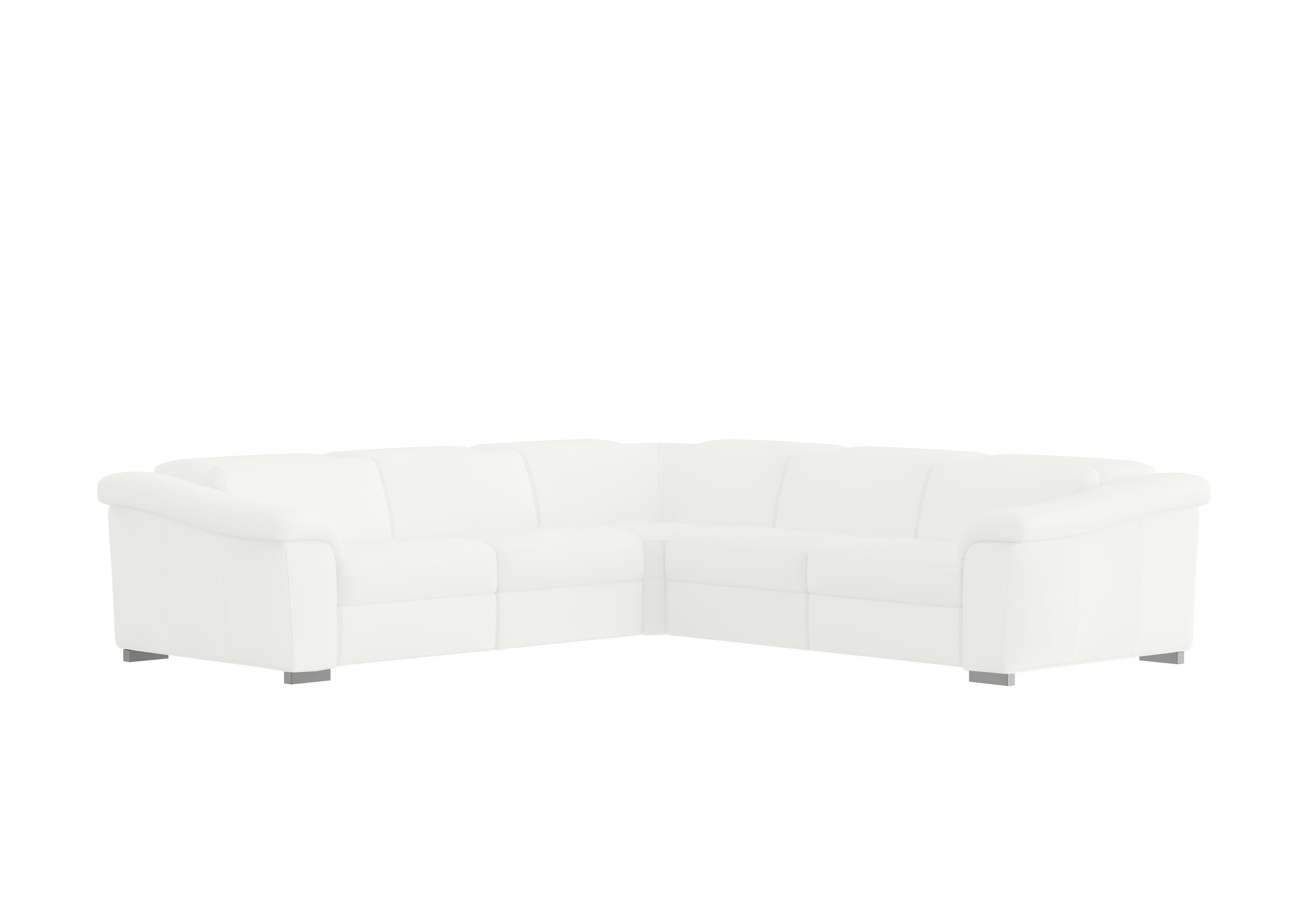 Galileo Leather Large Corner Sofa in Torello Bianco Puro 370 Ch on Furniture Village