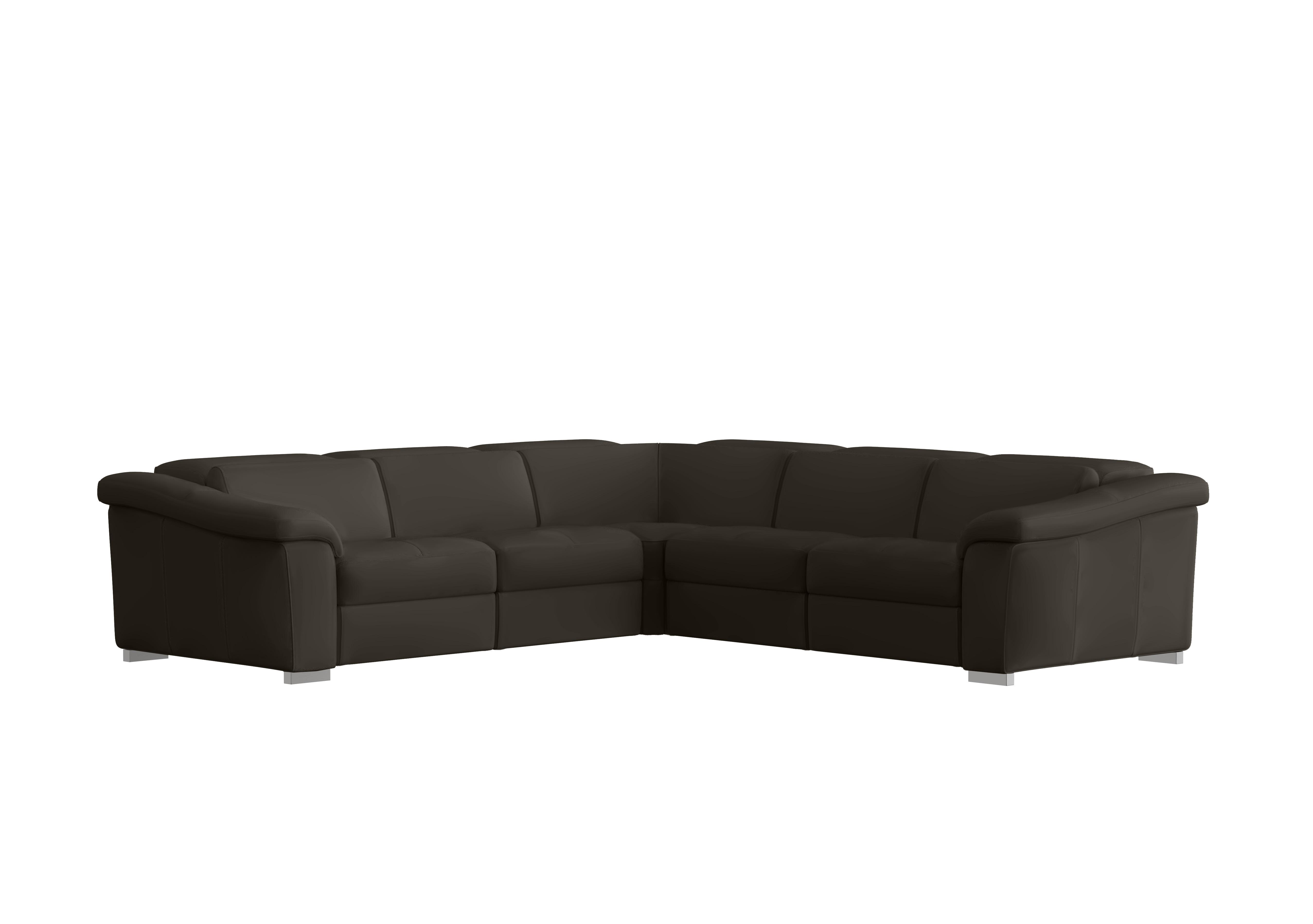 Galileo Leather Large Corner Sofa in Torello Chocolate 91 Ch on Furniture Village