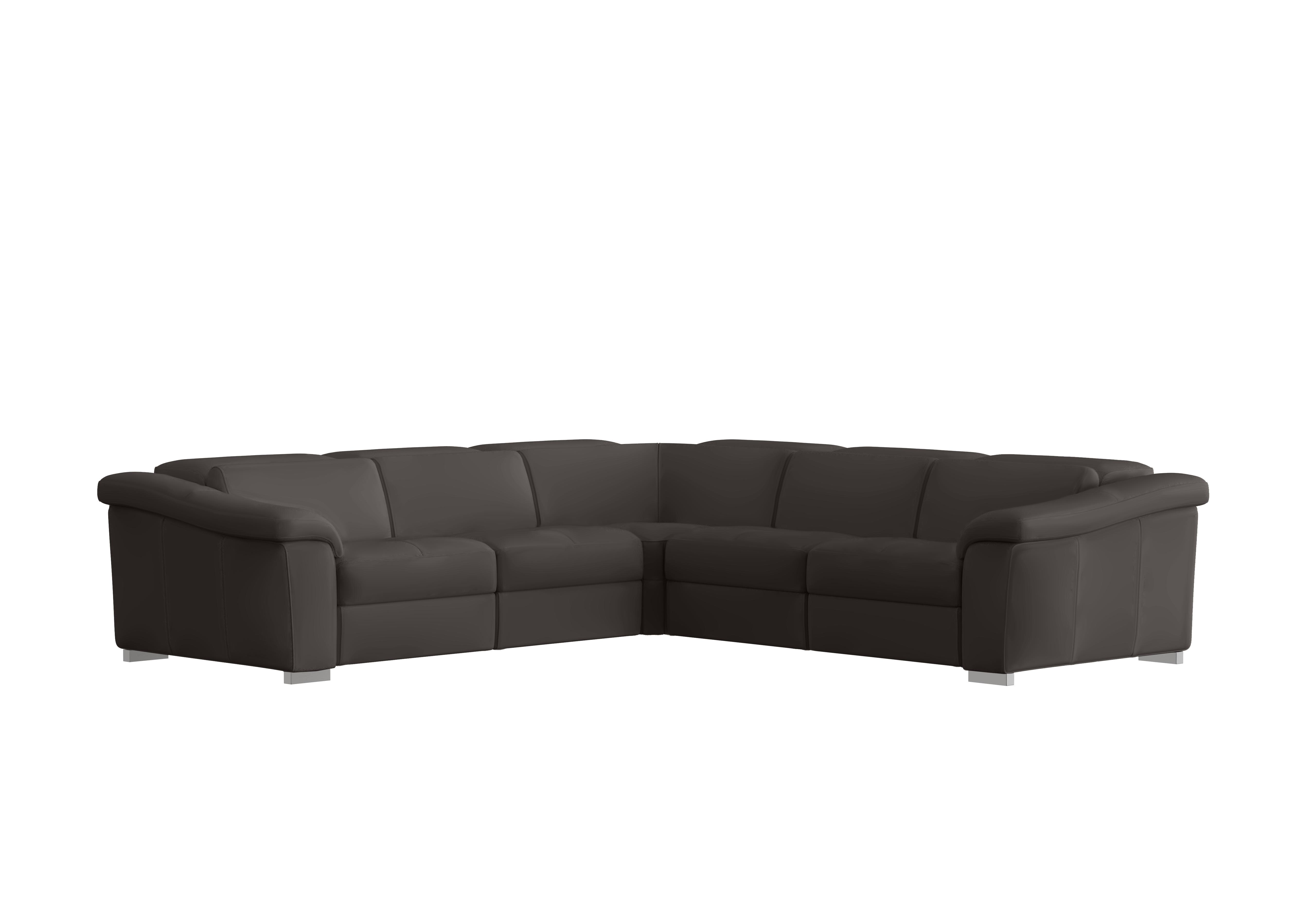 Galileo Leather Large Corner Sofa in Torello Grigio Scuro 327 Ch on Furniture Village
