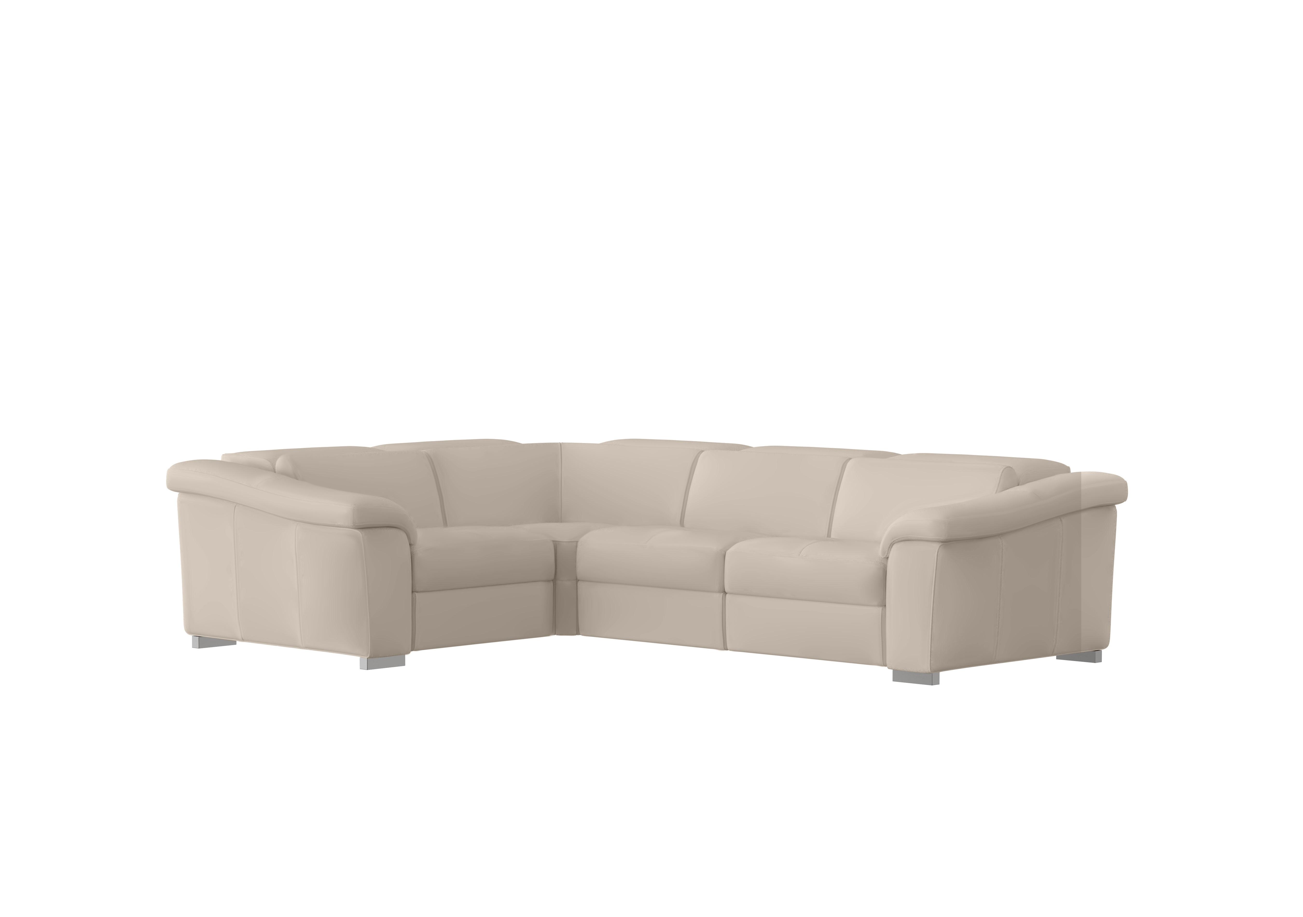 Galileo Leather Corner Sofa in Botero Crema 2156 Ch on Furniture Village