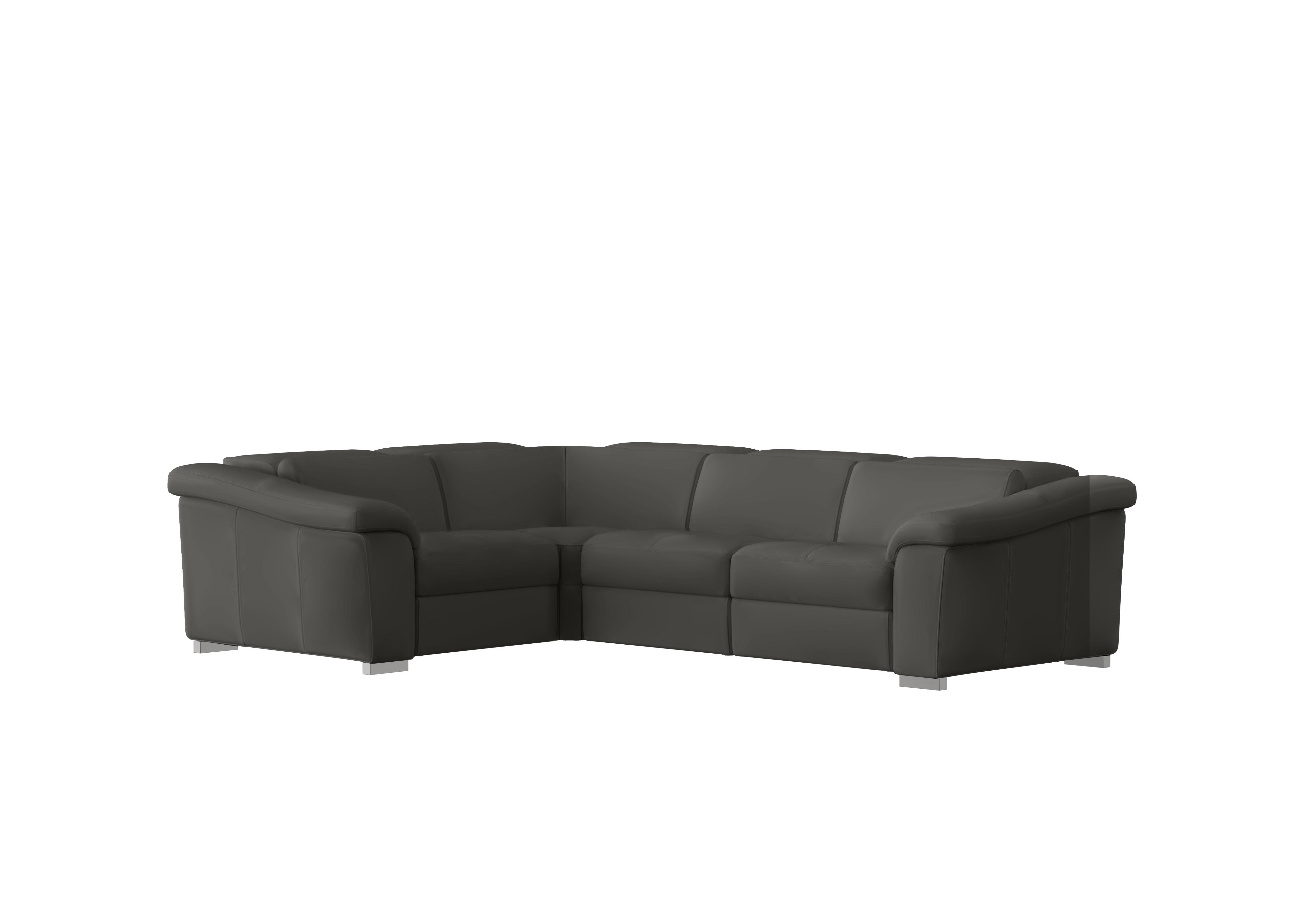 Galileo Leather Corner Sofa in Botero Grigio 2162 Ch on Furniture Village