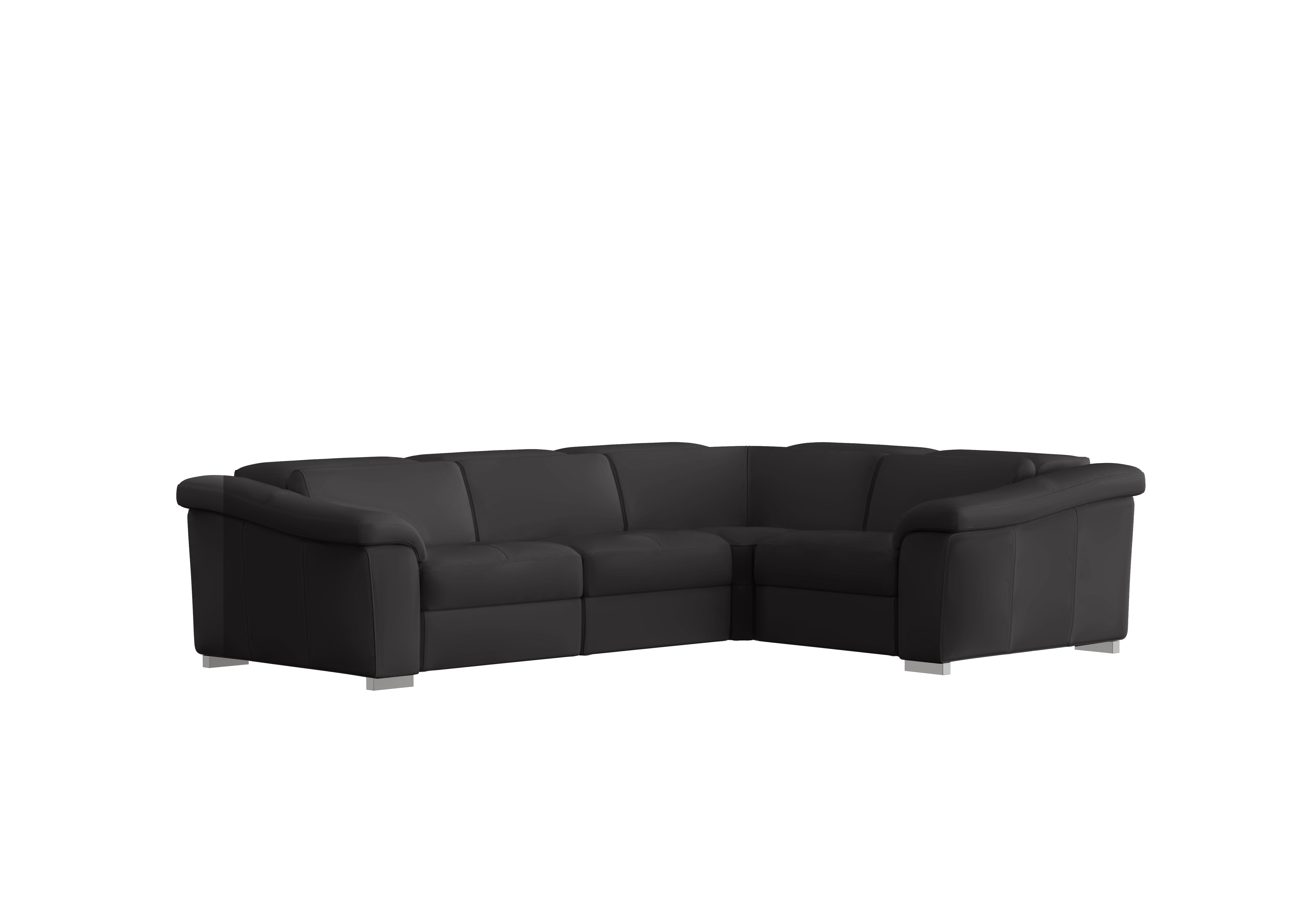 Galileo Leather Corner Sofa in Botero Nero 2154 Ch on Furniture Village