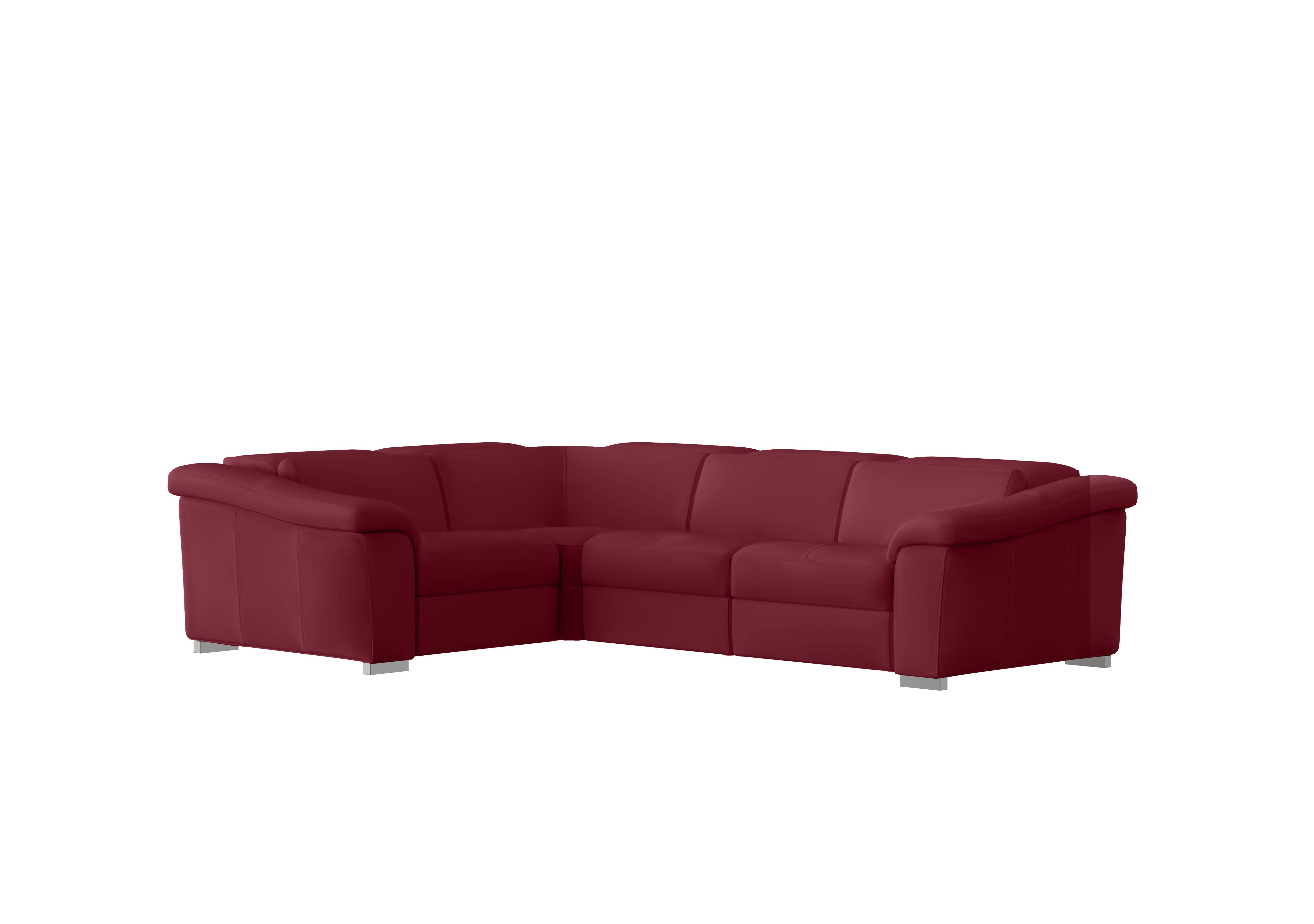 Galileo Leather Corner Sofa in Dali Bordeaux 1521 Ch on Furniture Village