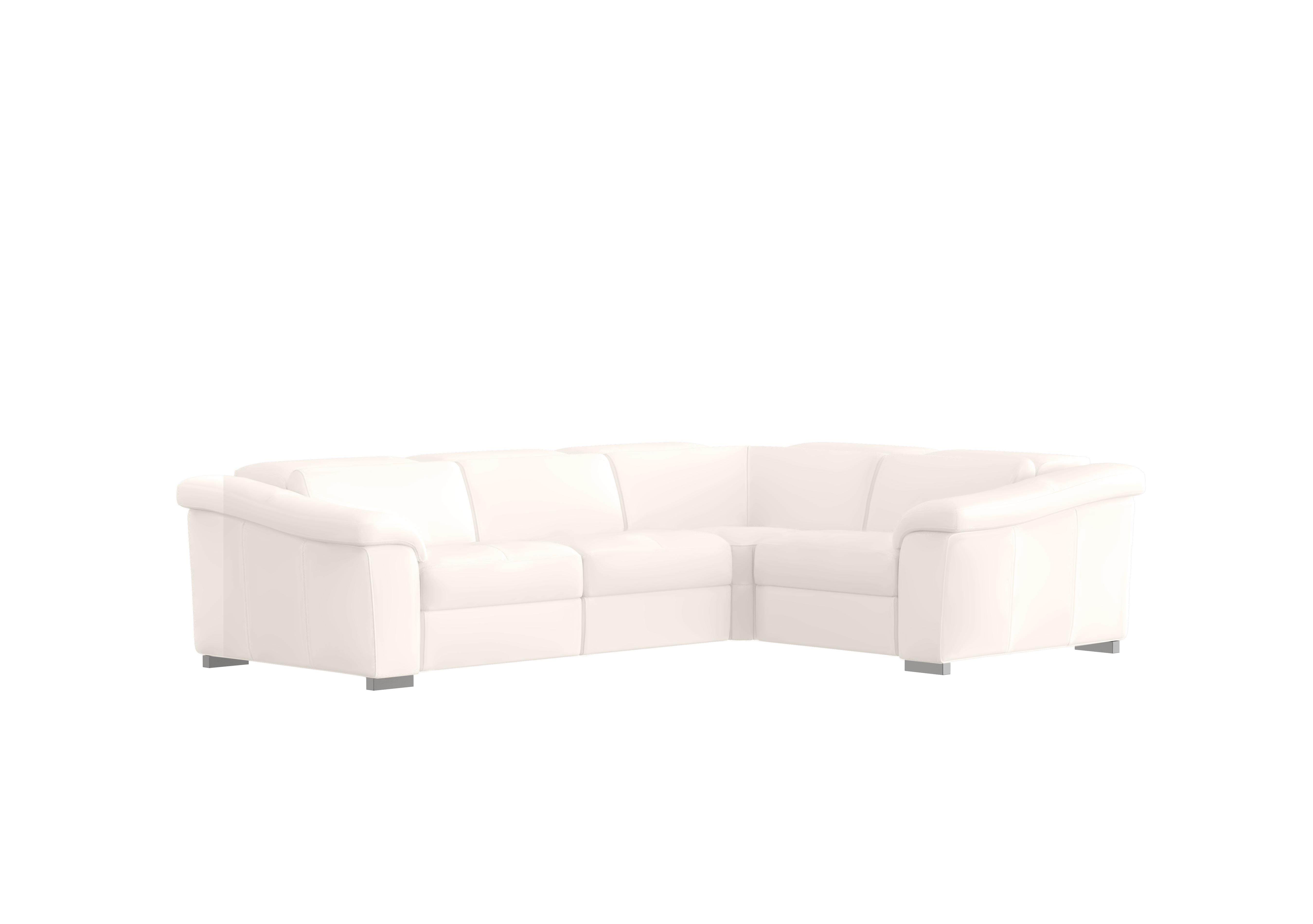 Galileo Leather Corner Sofa in Torello Bianco 93 Ch on Furniture Village