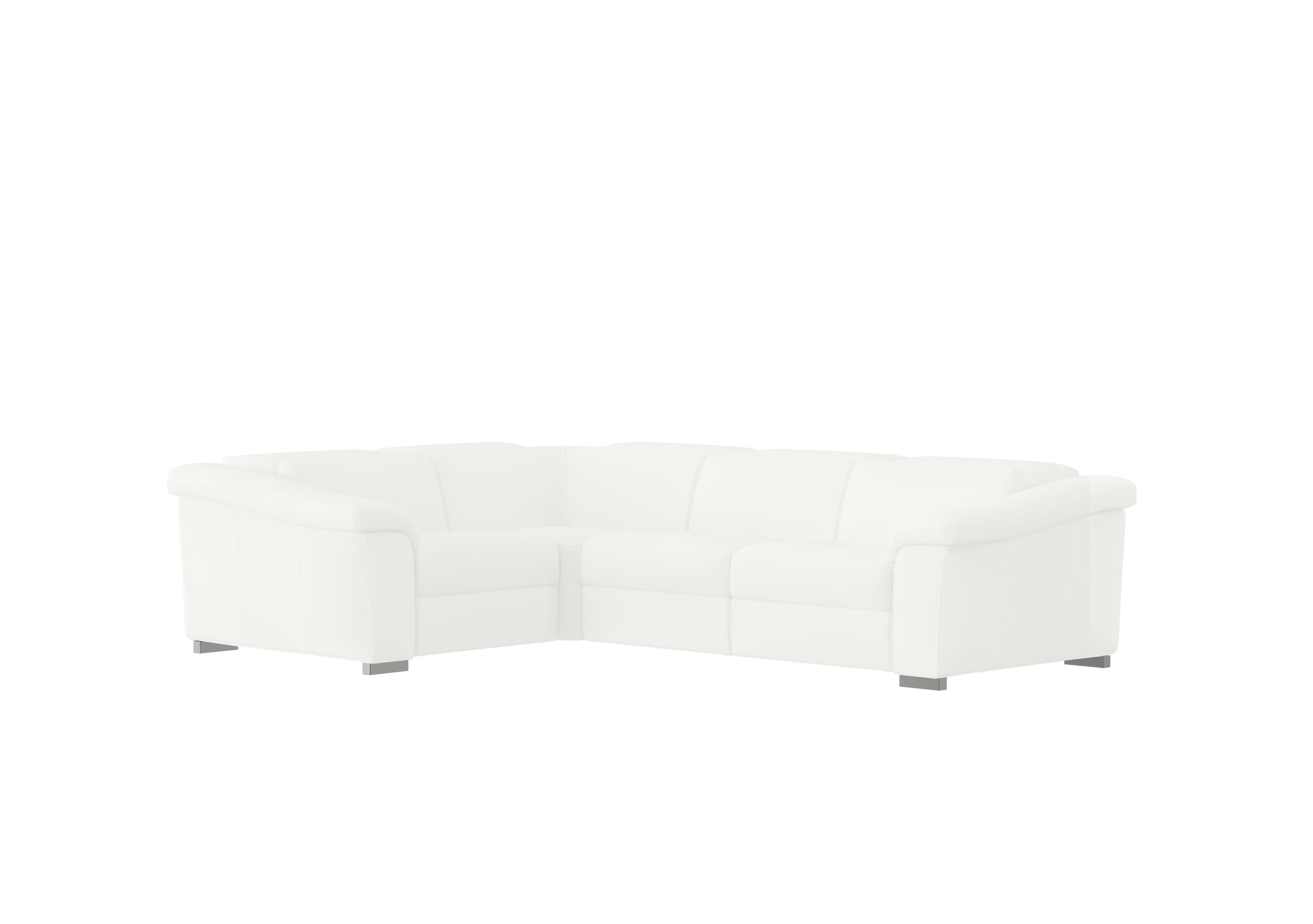 Galileo Leather Corner Sofa in Torello Bianco Puro 370 Ch on Furniture Village