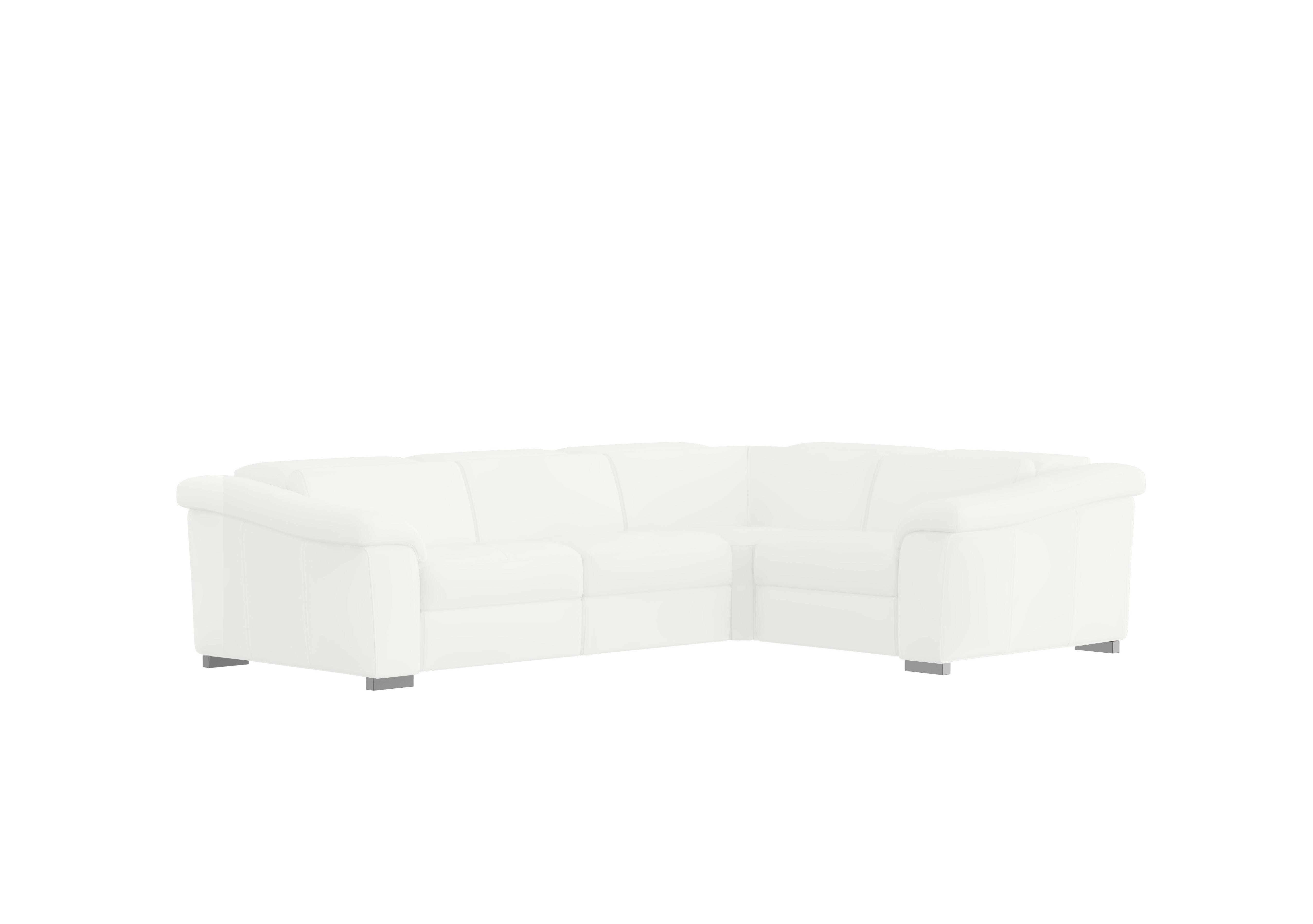 Galileo Leather Corner Sofa in Torello Bianco Puro 370 Ch on Furniture Village