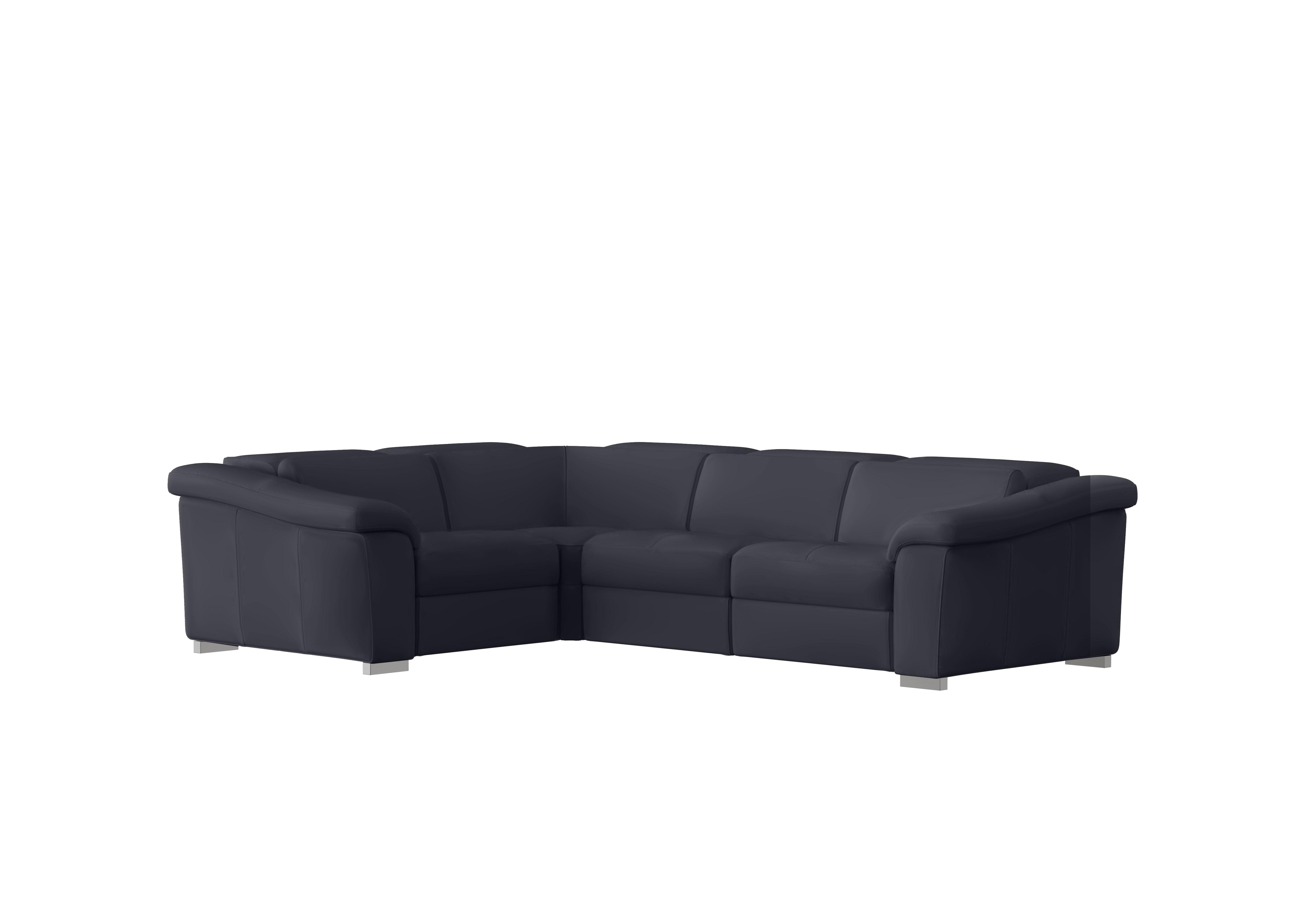 Galileo Leather Corner Sofa in Torello Blu 81 Ch on Furniture Village