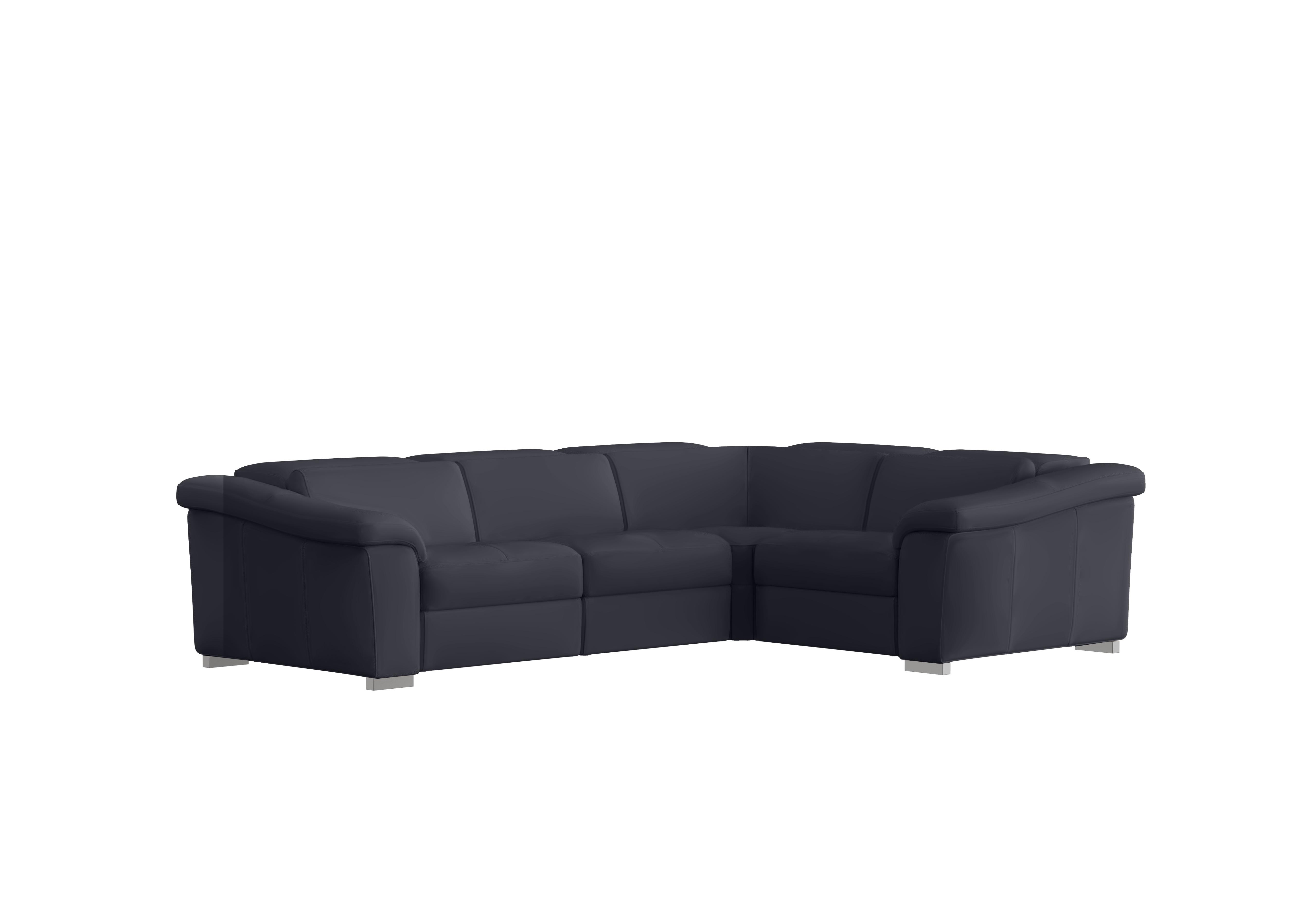 Galileo Leather Corner Sofa in Torello Blu 81 Ch on Furniture Village