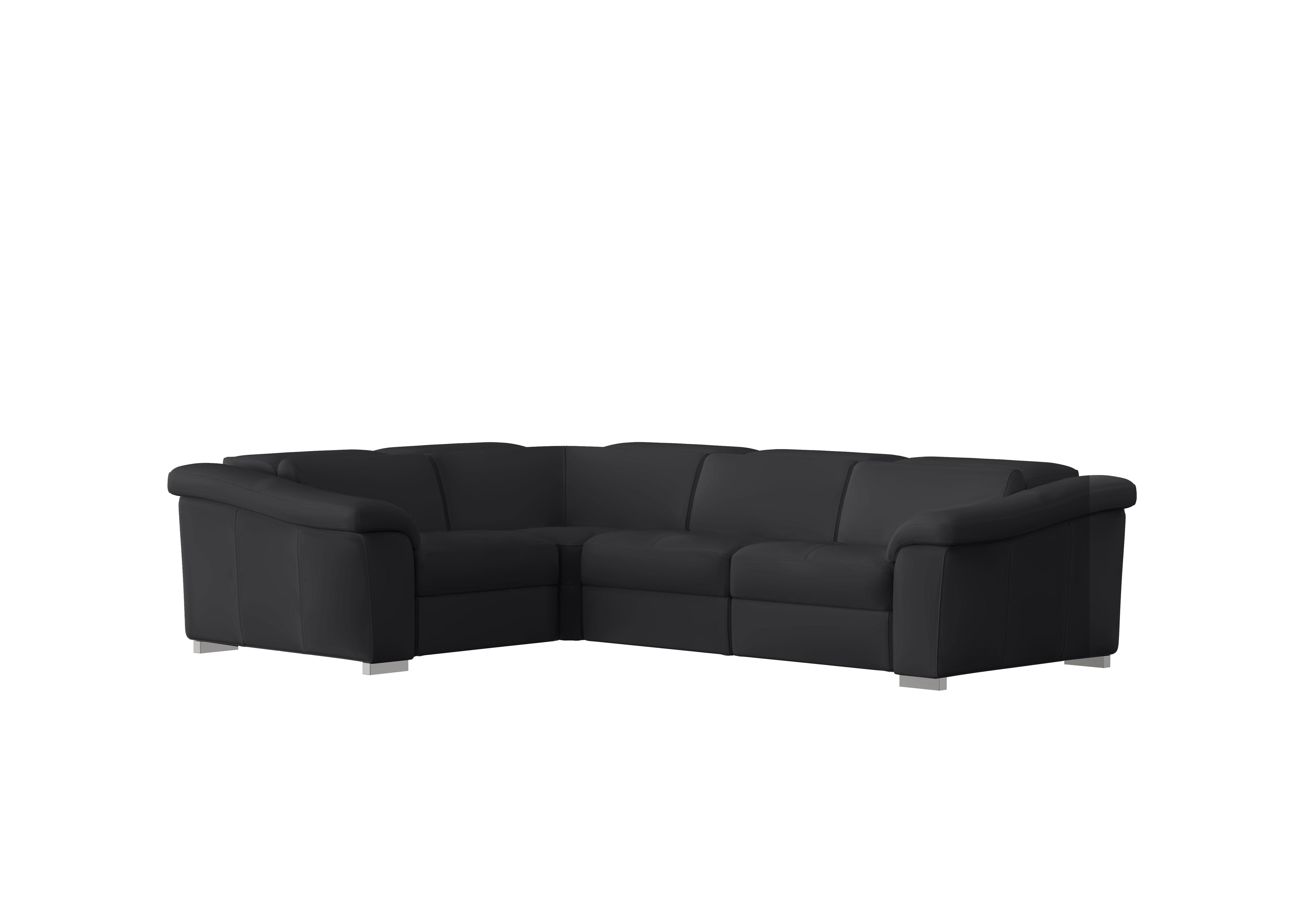 Galileo Leather Corner Sofa in Torello Nero 71 Ch on Furniture Village