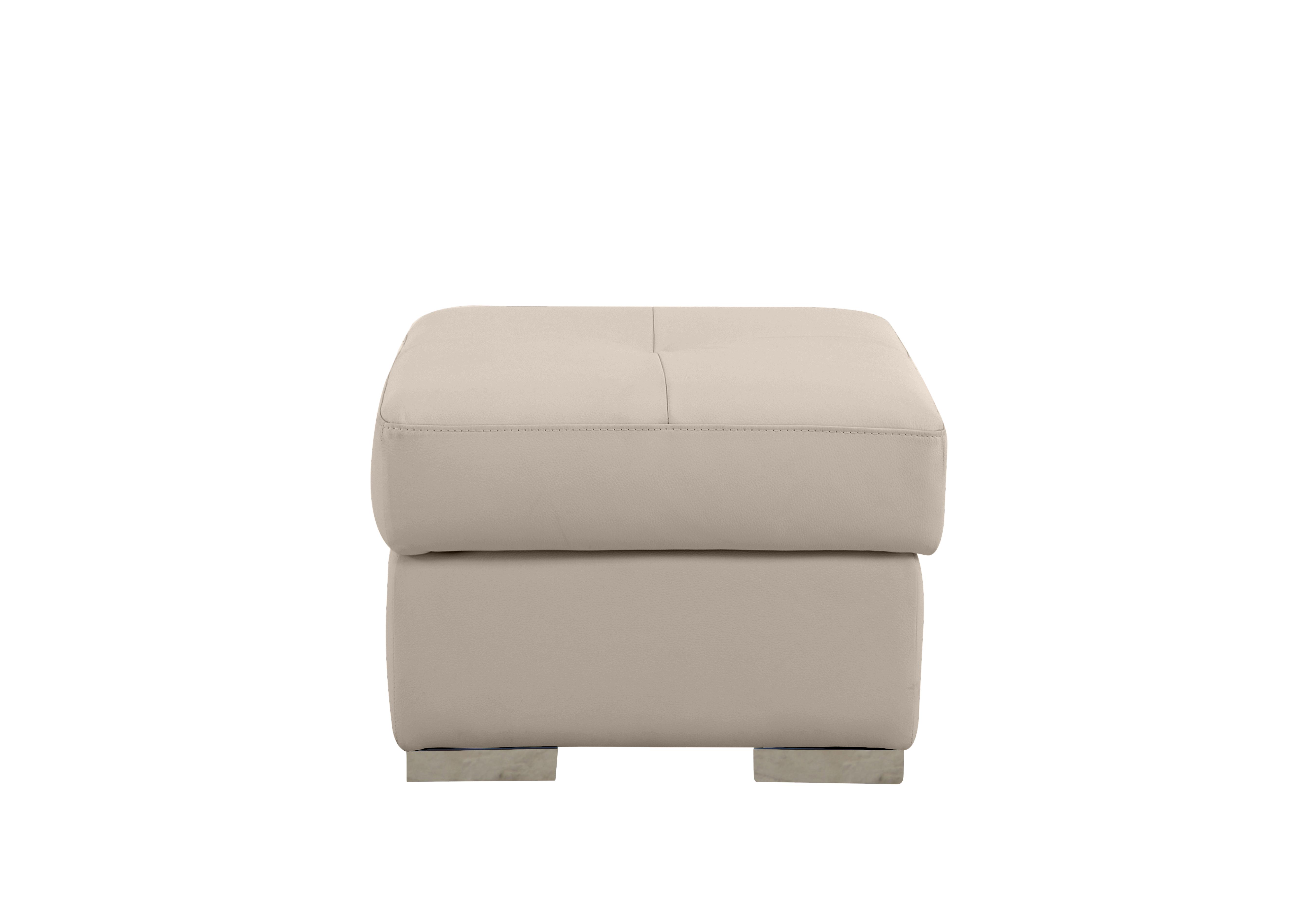 Galileo Leather Storage Footstool in Botero Crema 2156 Ch on Furniture Village