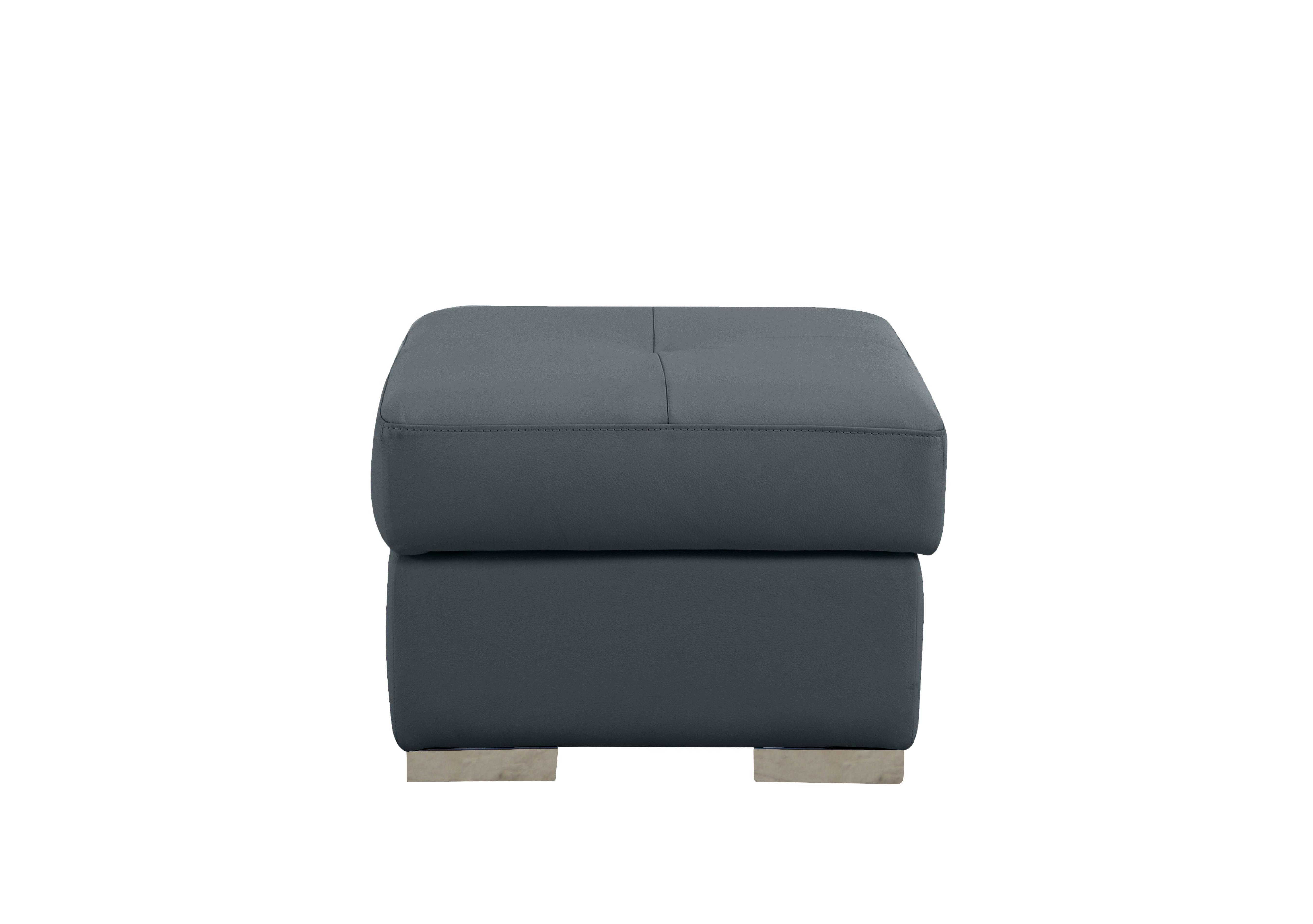 Galileo Leather Storage Footstool in Botero Ottanio 2155 Ch on Furniture Village