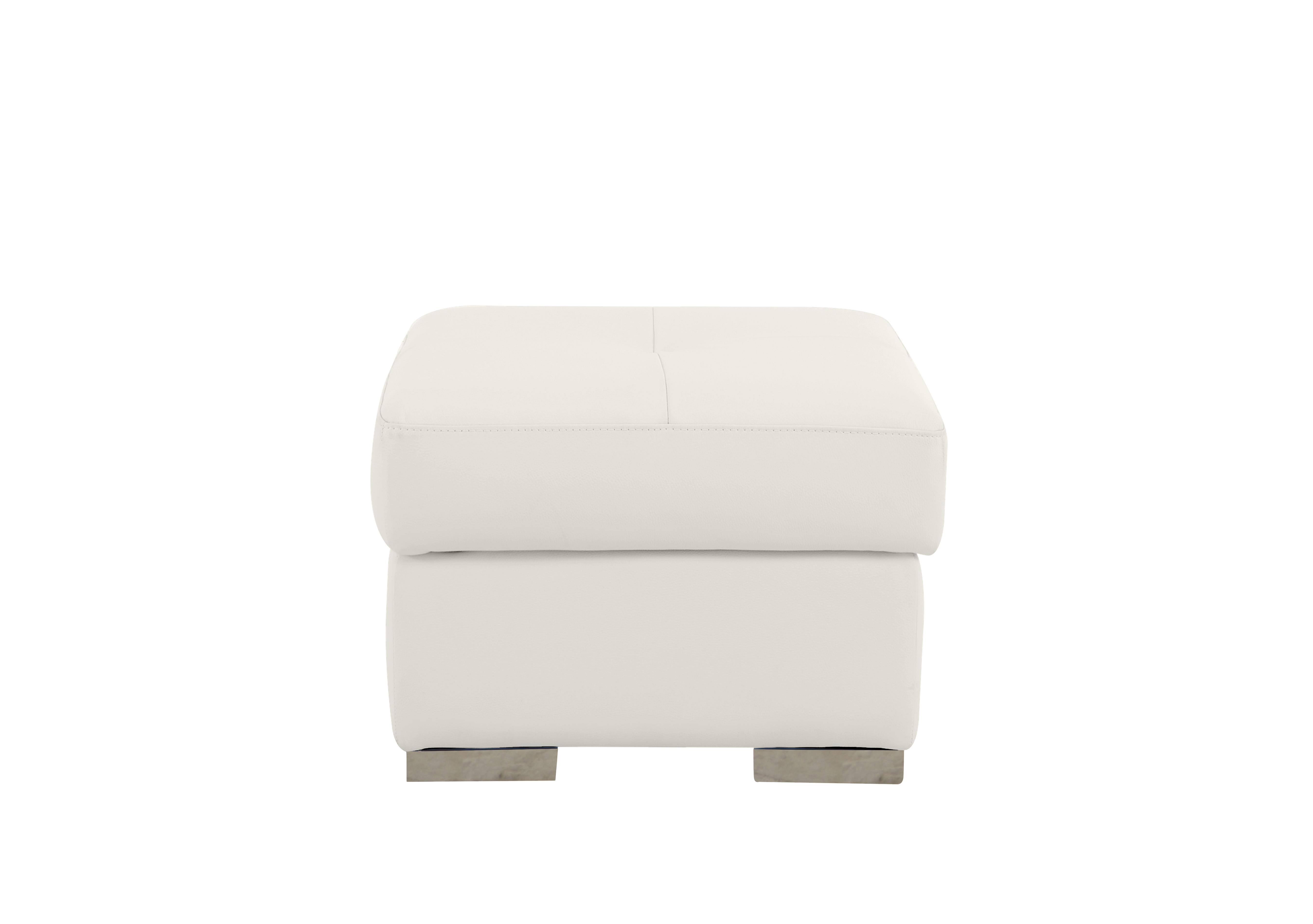 Galileo Leather Storage Footstool in Dali Bianco 1515 Ch on Furniture Village