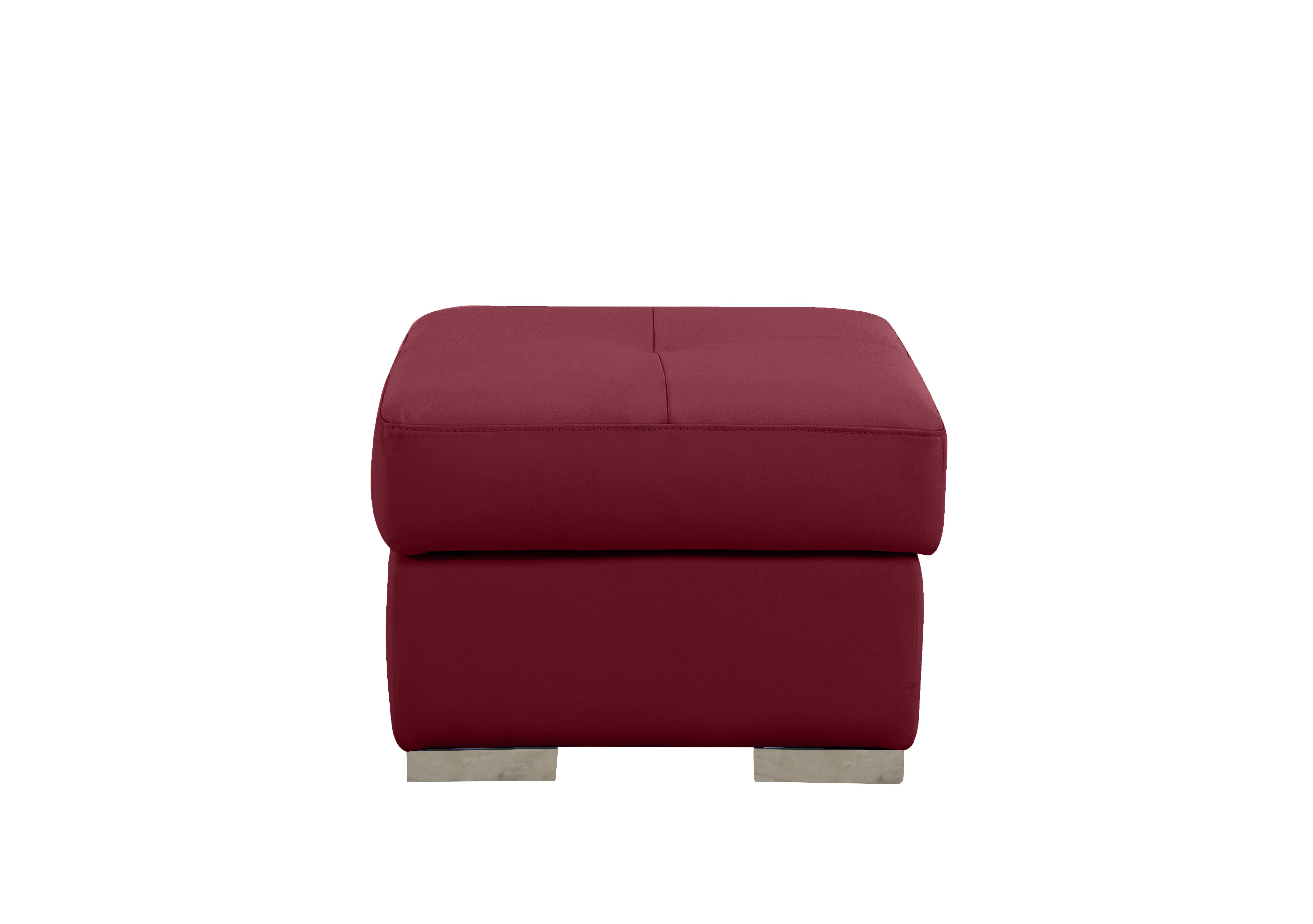 Galileo Leather Storage Footstool in Dali Bordeaux 1521 Ch on Furniture Village