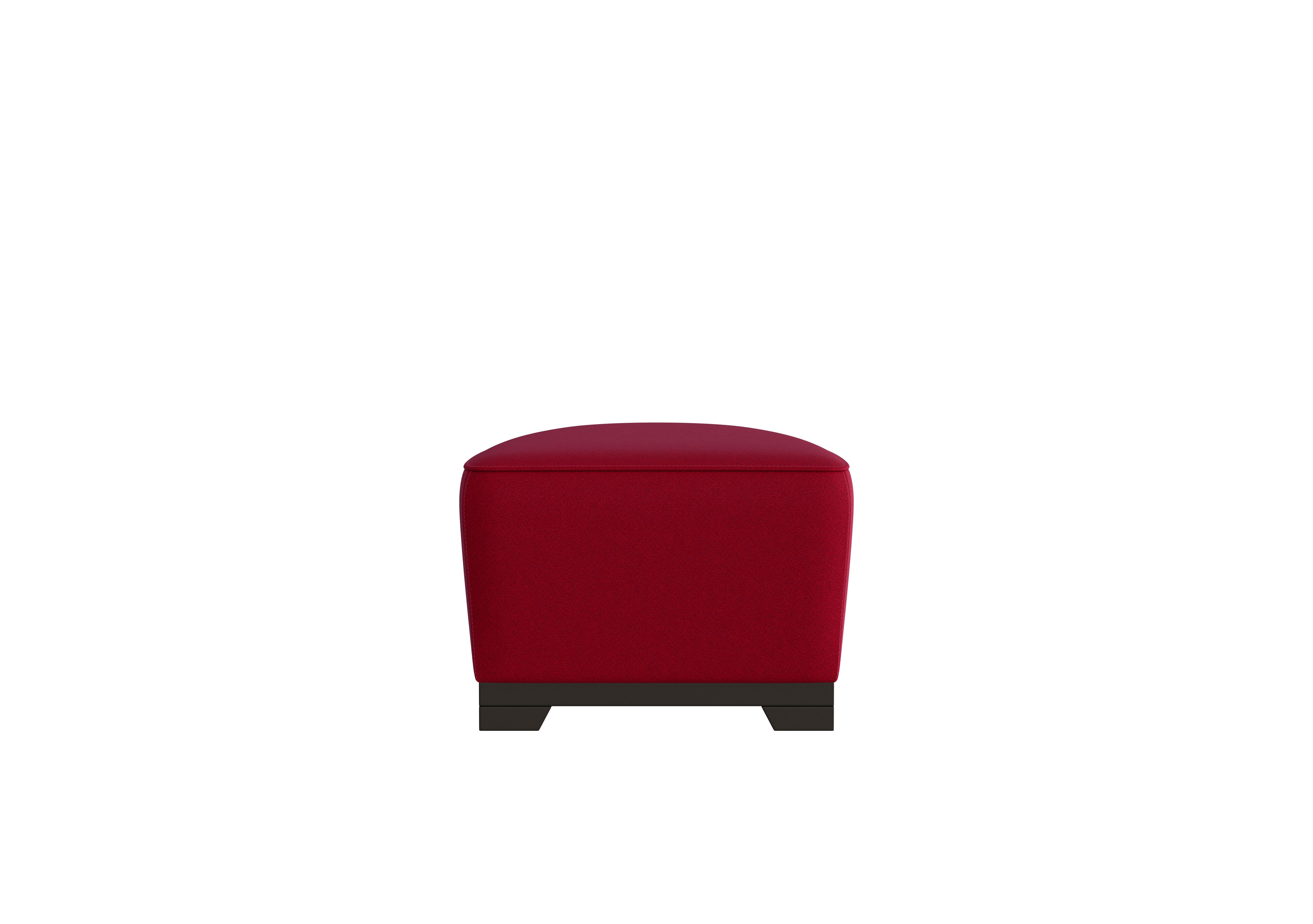 Ketty Fabric D-Shaped Footstool in Coupe Rosso 305 on Furniture Village
