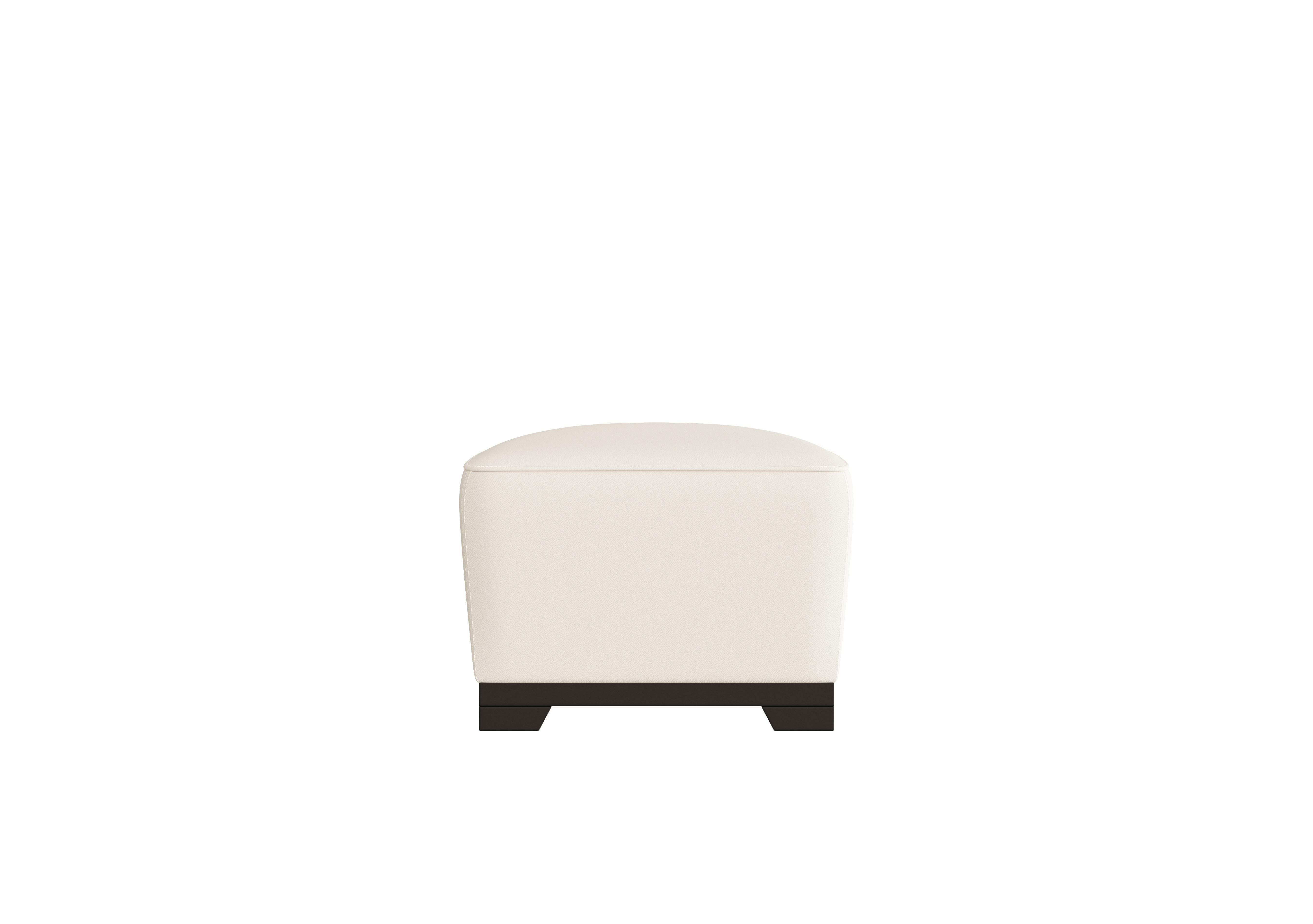 Ketty Leather D-Shaped Footstool in Torello Bianco 93 on Furniture Village