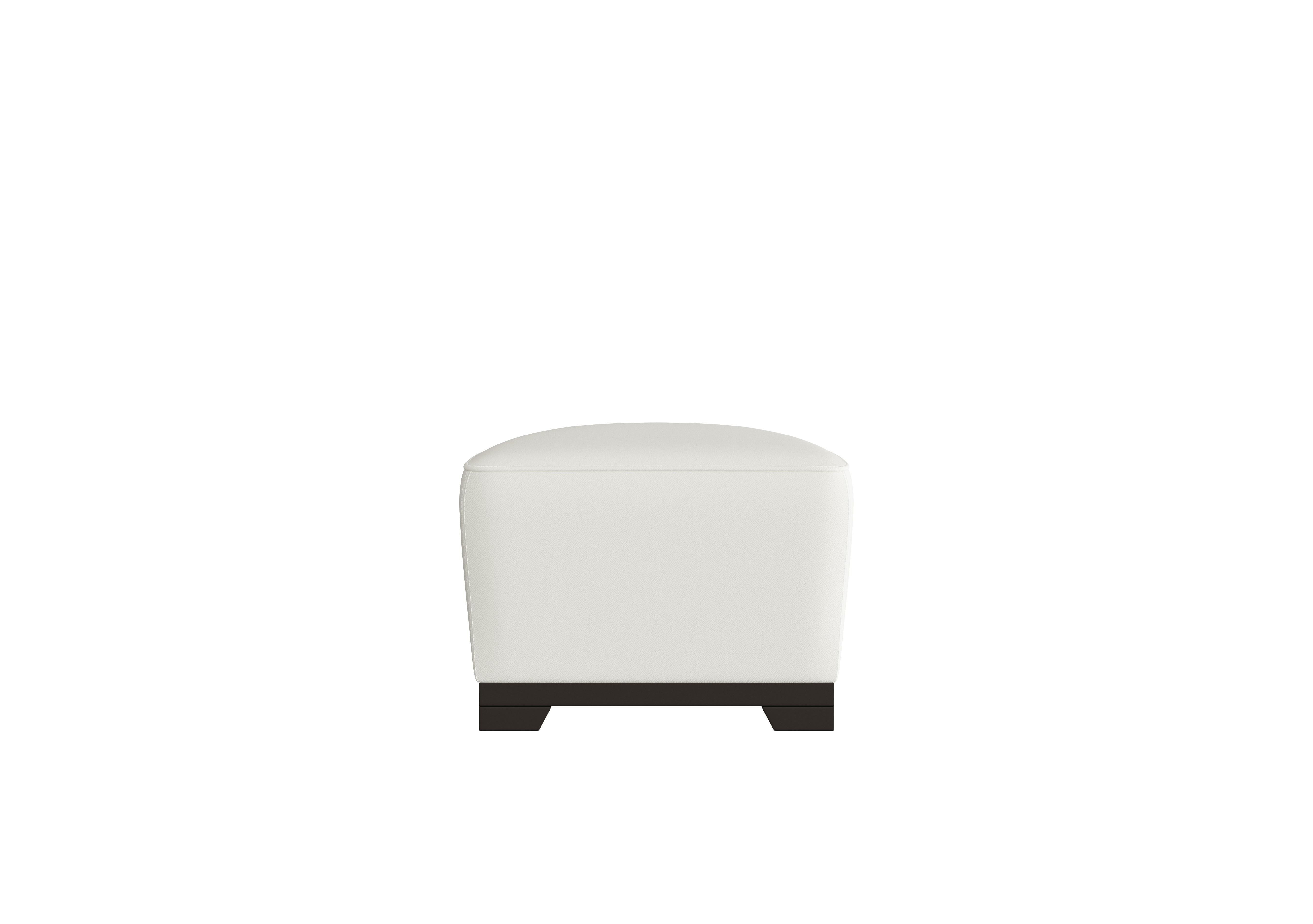 Ketty Leather D-Shaped Footstool in Torello Bianco Puro 370 on Furniture Village