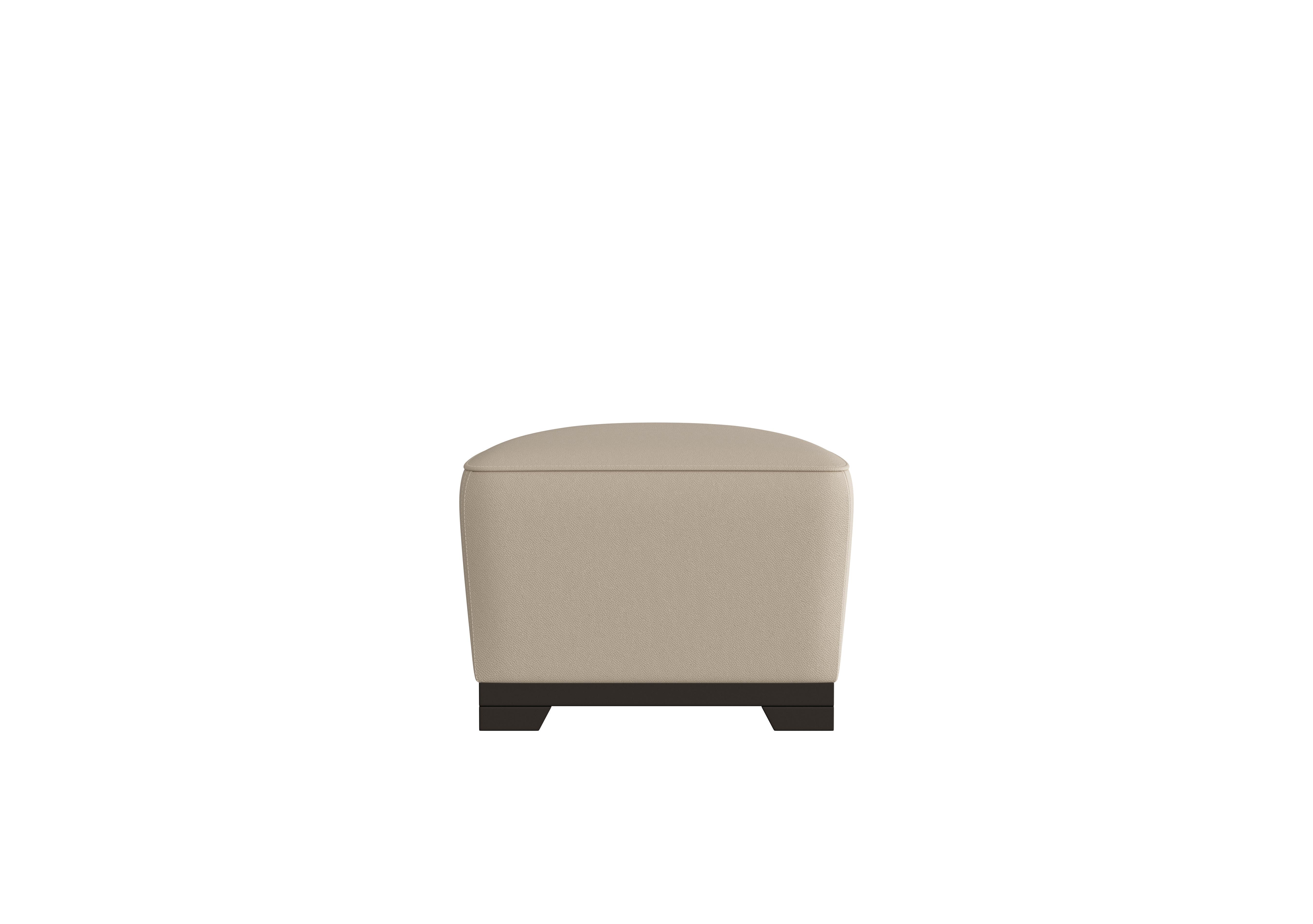 Ketty Leather D-Shaped Footstool in Torello Fango 352 on Furniture Village