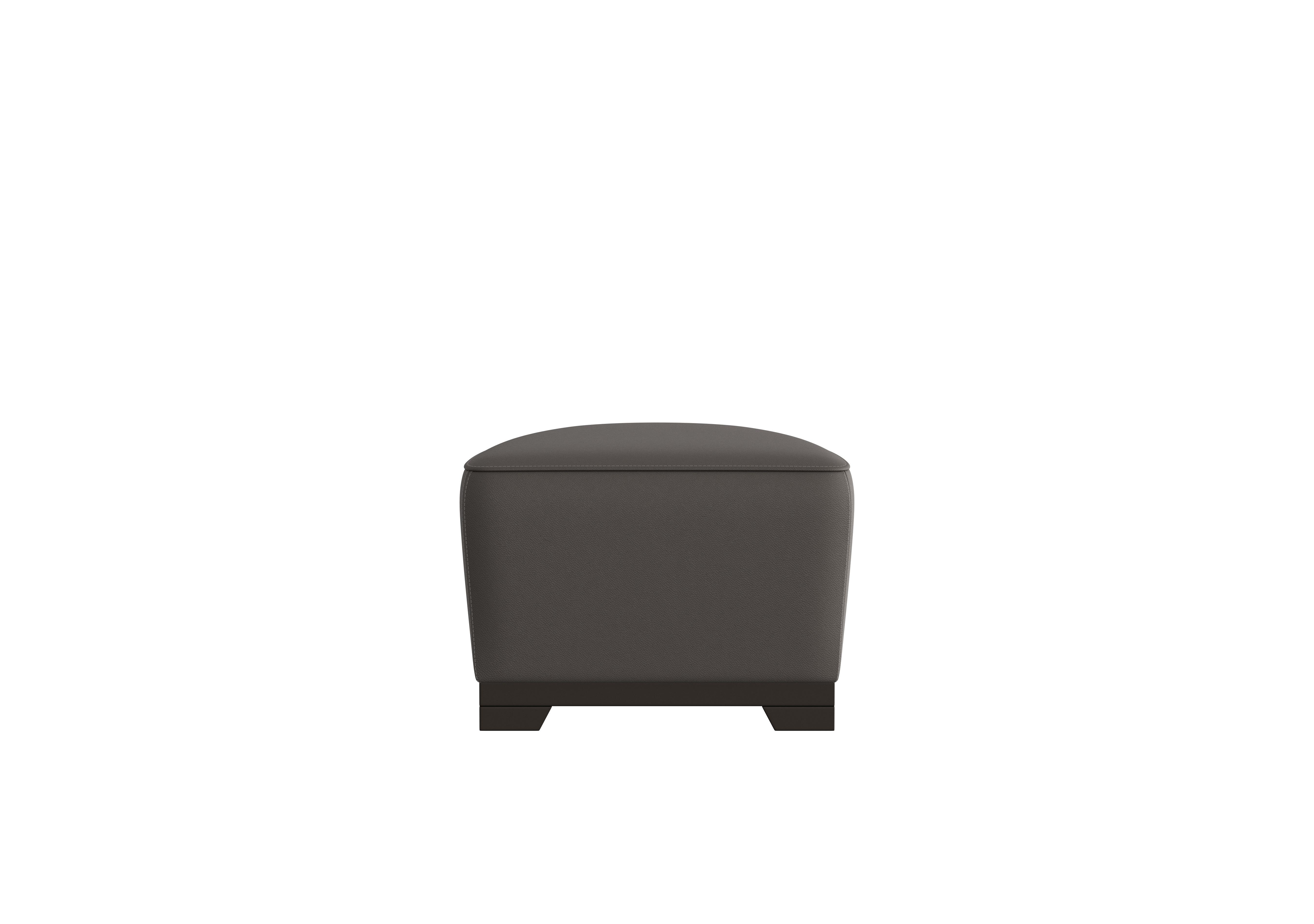 Ketty Leather D-Shaped Footstool in Torello Grigio Scuro 327 on Furniture Village