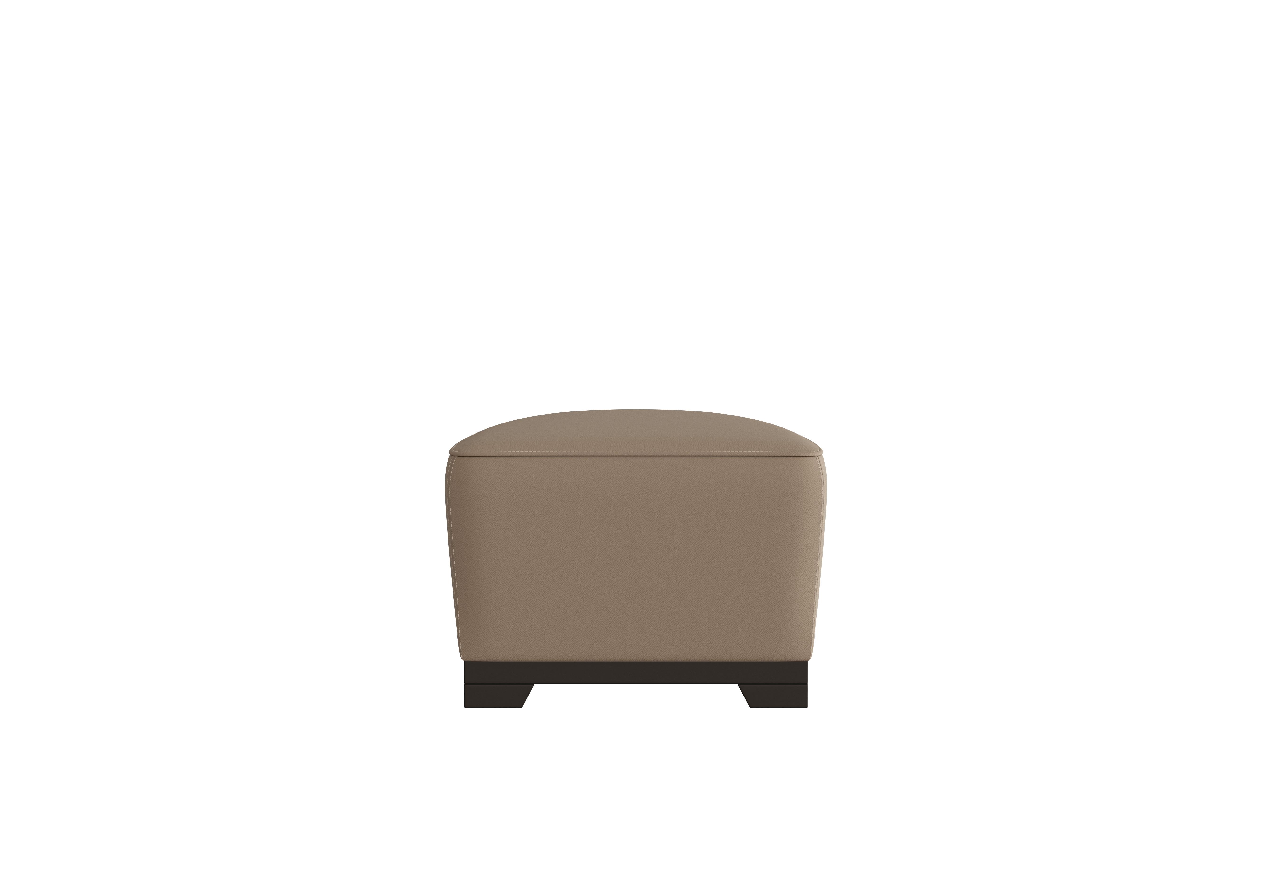 Ketty Leather D-Shaped Footstool in Torello Taupe 312 on Furniture Village