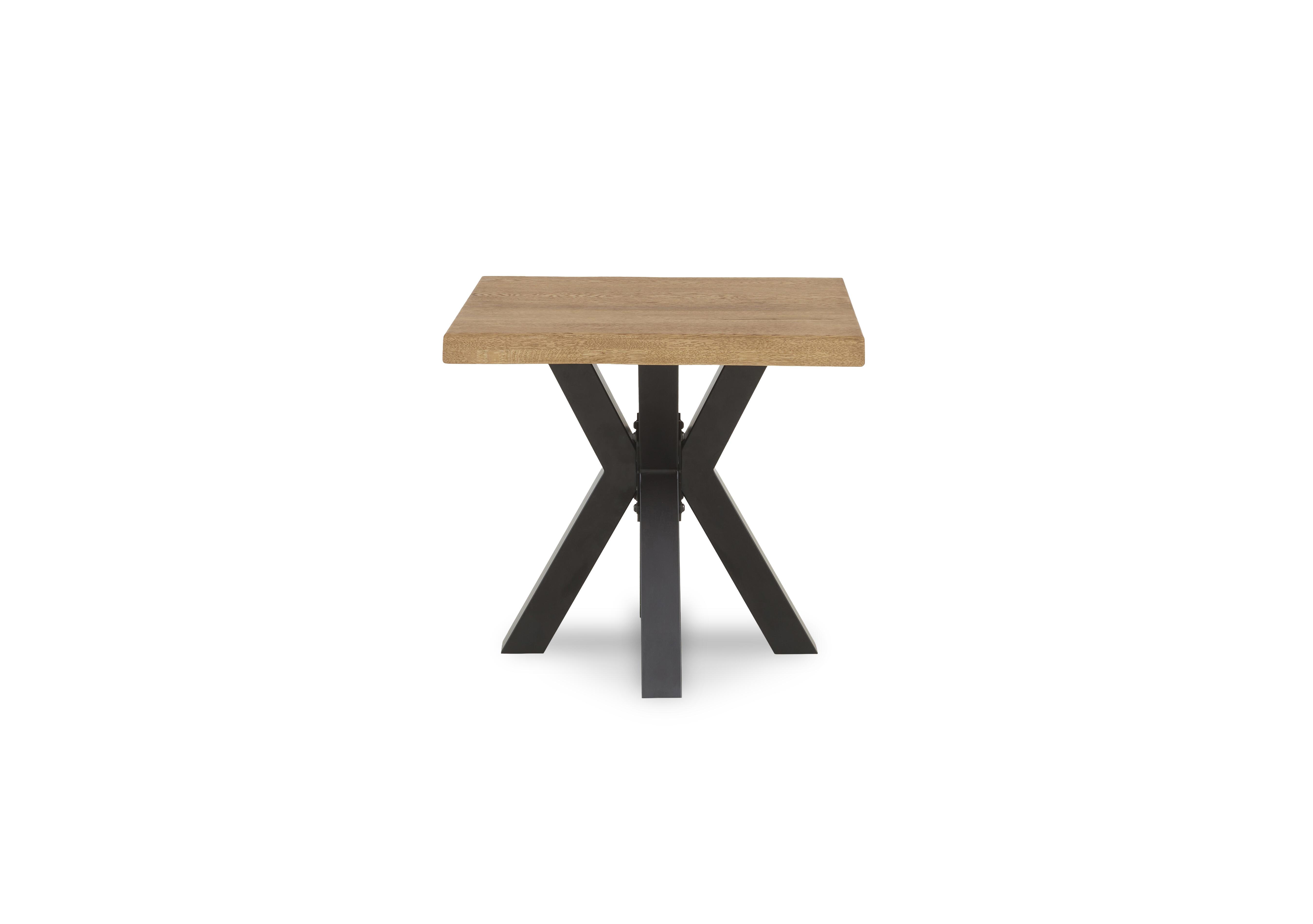 Terra Straight Edge Lamp Table with Metal Star Base in 1 Oil on Furniture Village