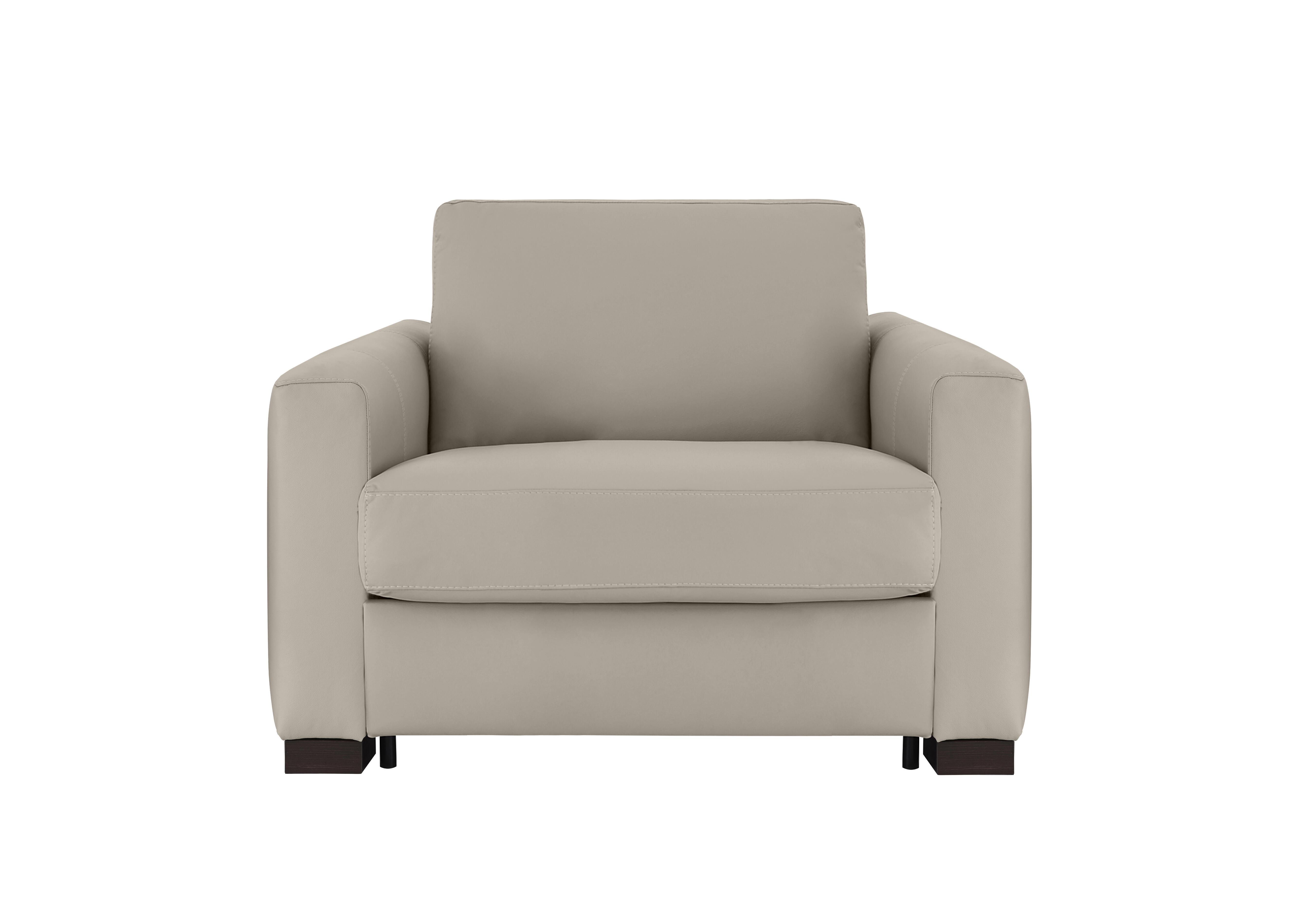 Alcova Leather Chair Sofa Bed with Box Arms in Torello Fango 352 on Furniture Village