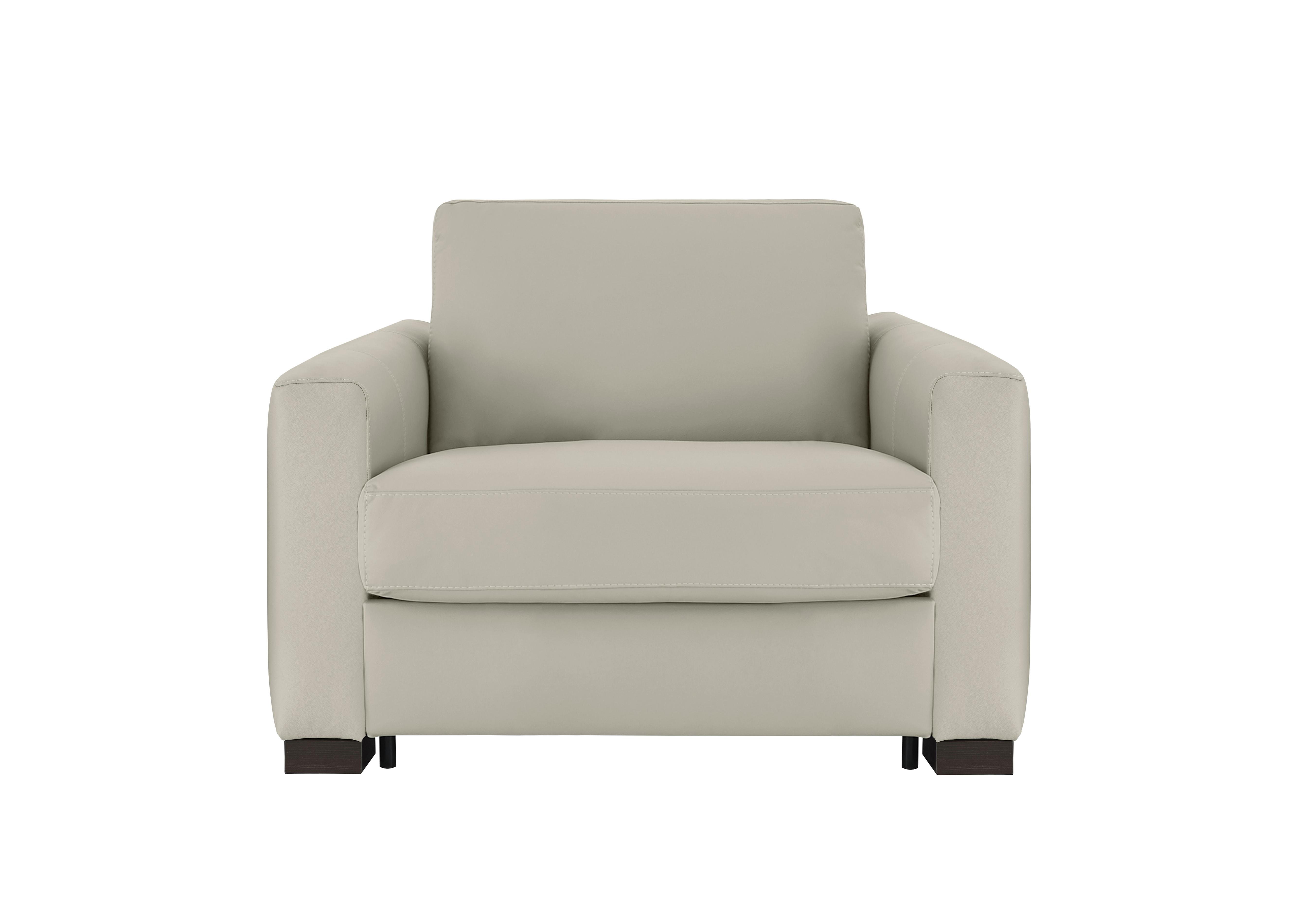 Alcova Leather Chair Sofa Bed with Box Arms in Torello Ice 371 on Furniture Village