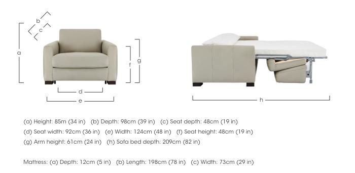 Alcova Leather Chair Sofa Bed with Box Arms in  on Furniture Village