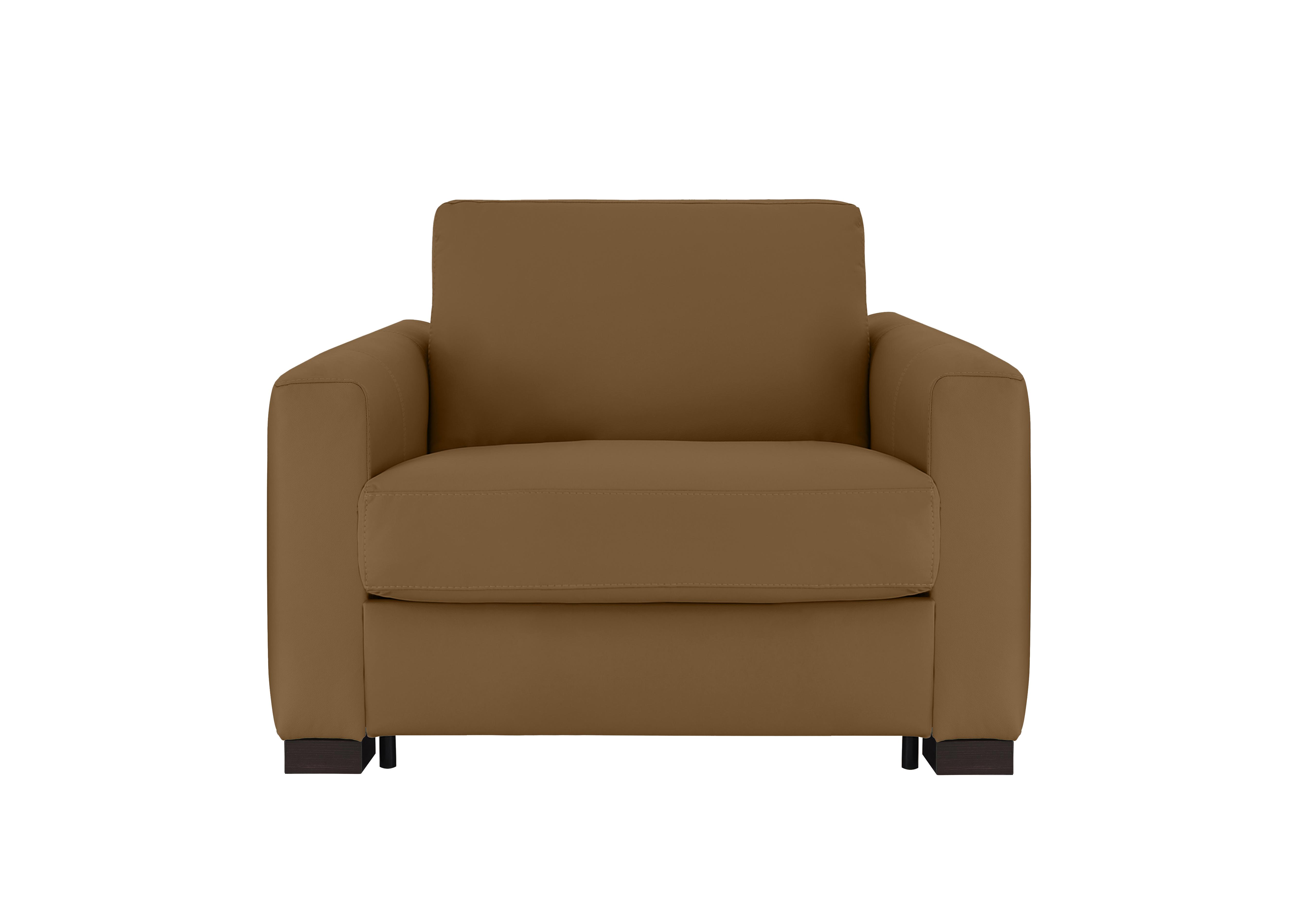 Alcova Leather Chair Sofa Bed with Box Arms in Botero Cuoio 2151 on Furniture Village