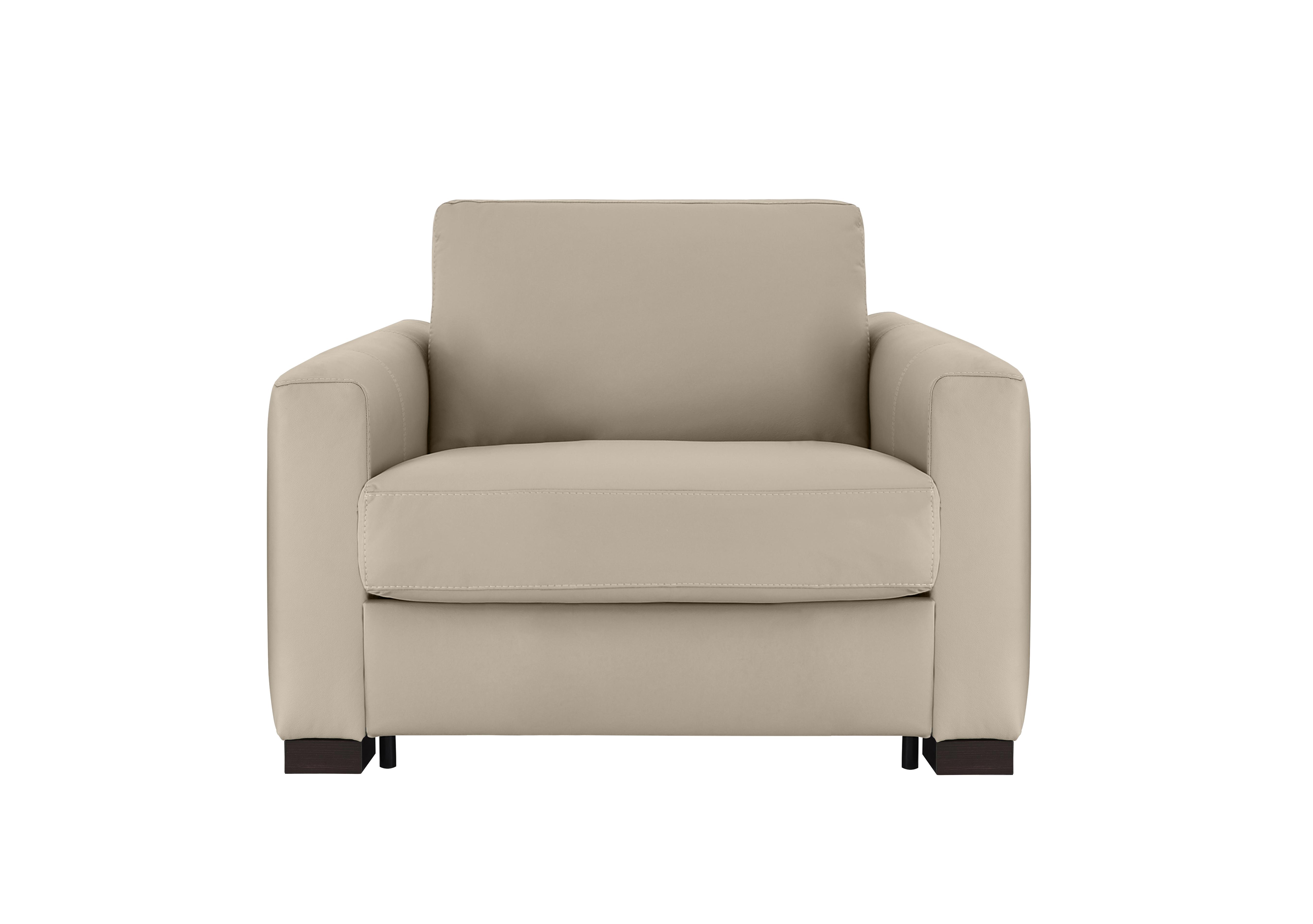 Alcova Leather Chair Sofa Bed with Box Arms in Torello Fango 352 on Furniture Village