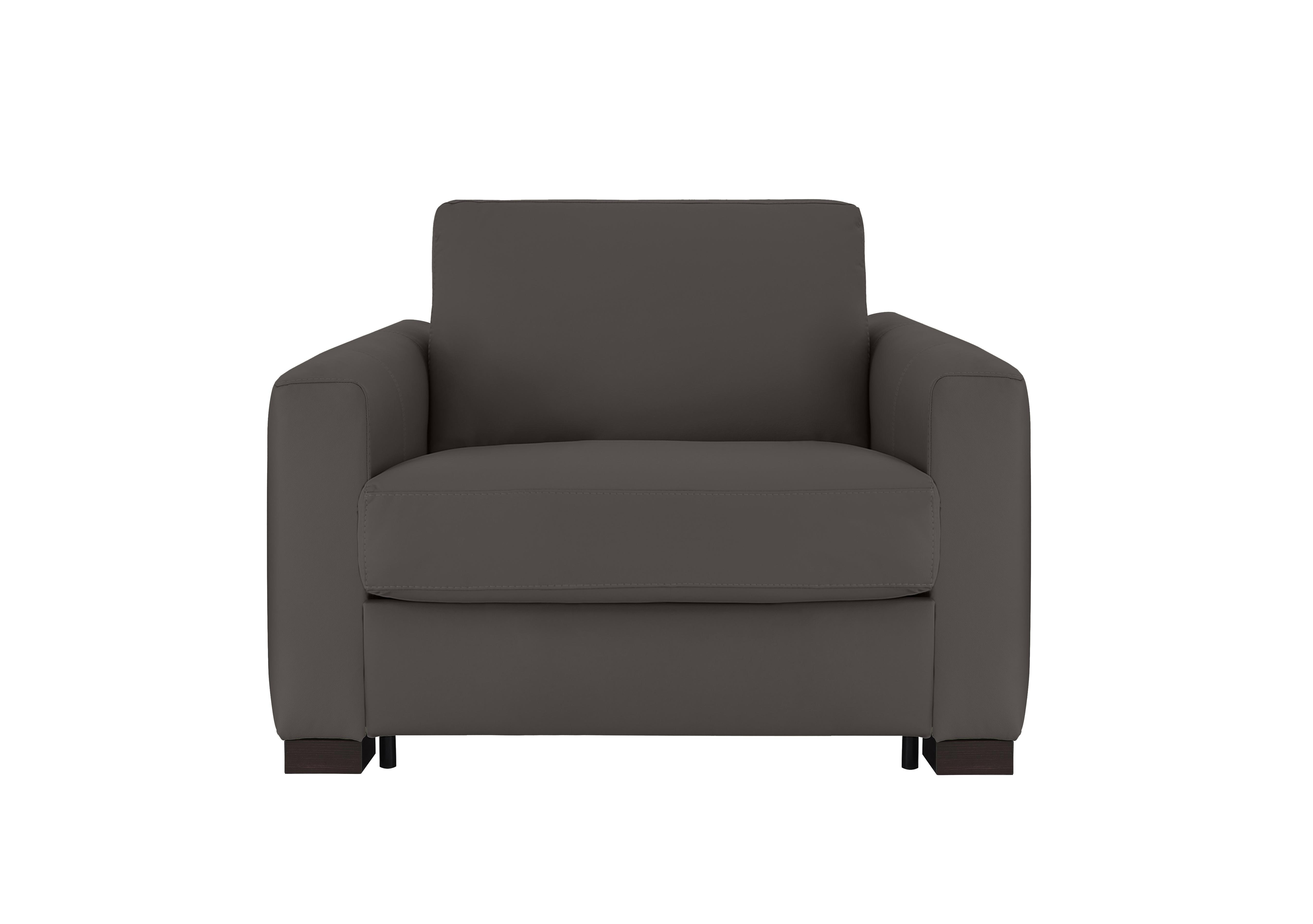Alcova Leather Chair Sofa Bed with Box Arms in Torello Grigio Scuro 327 on Furniture Village