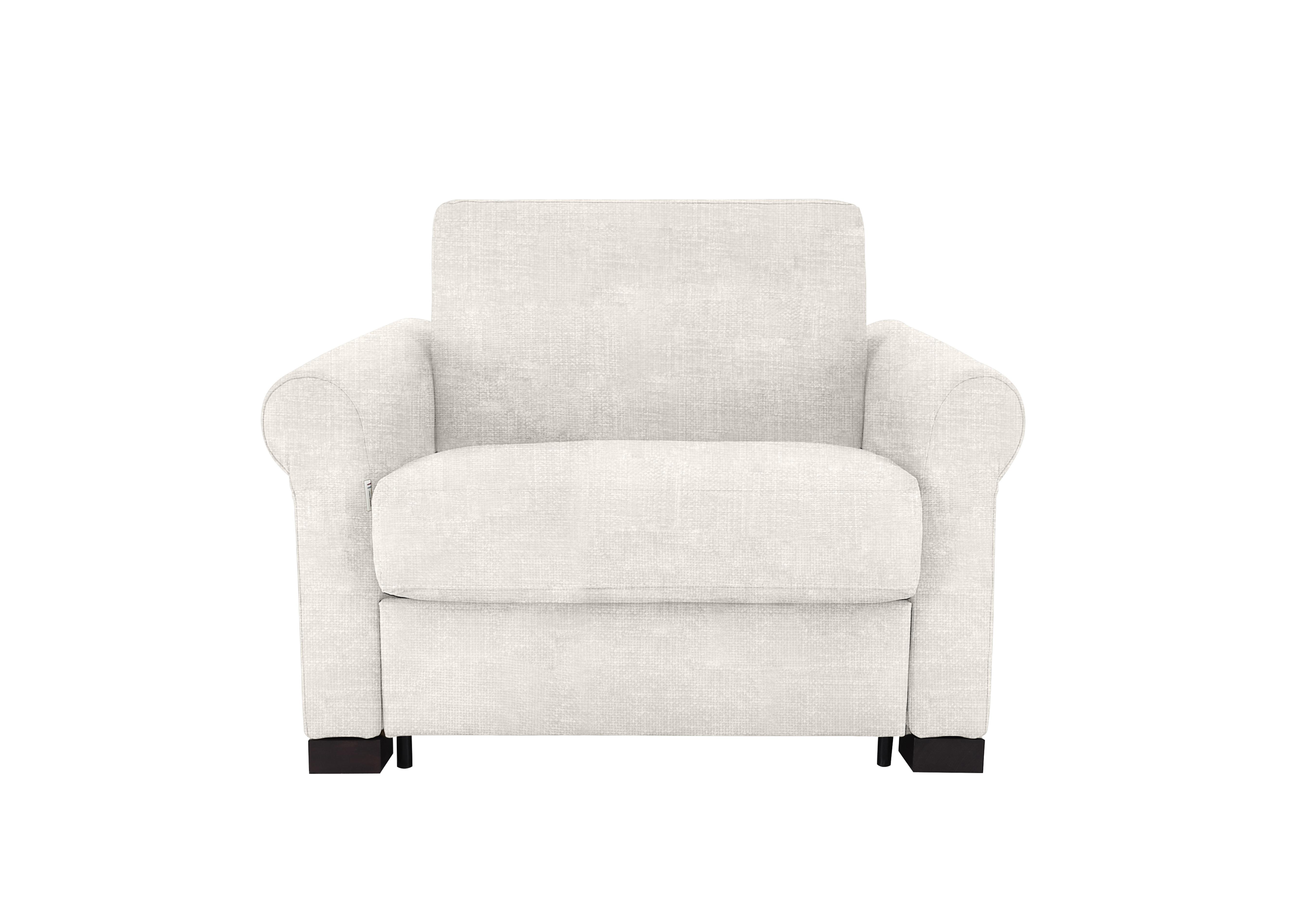 Alcova Fabric Chair Sofa Bed with Scroll Arms in Baobab Bianco 500 on Furniture Village