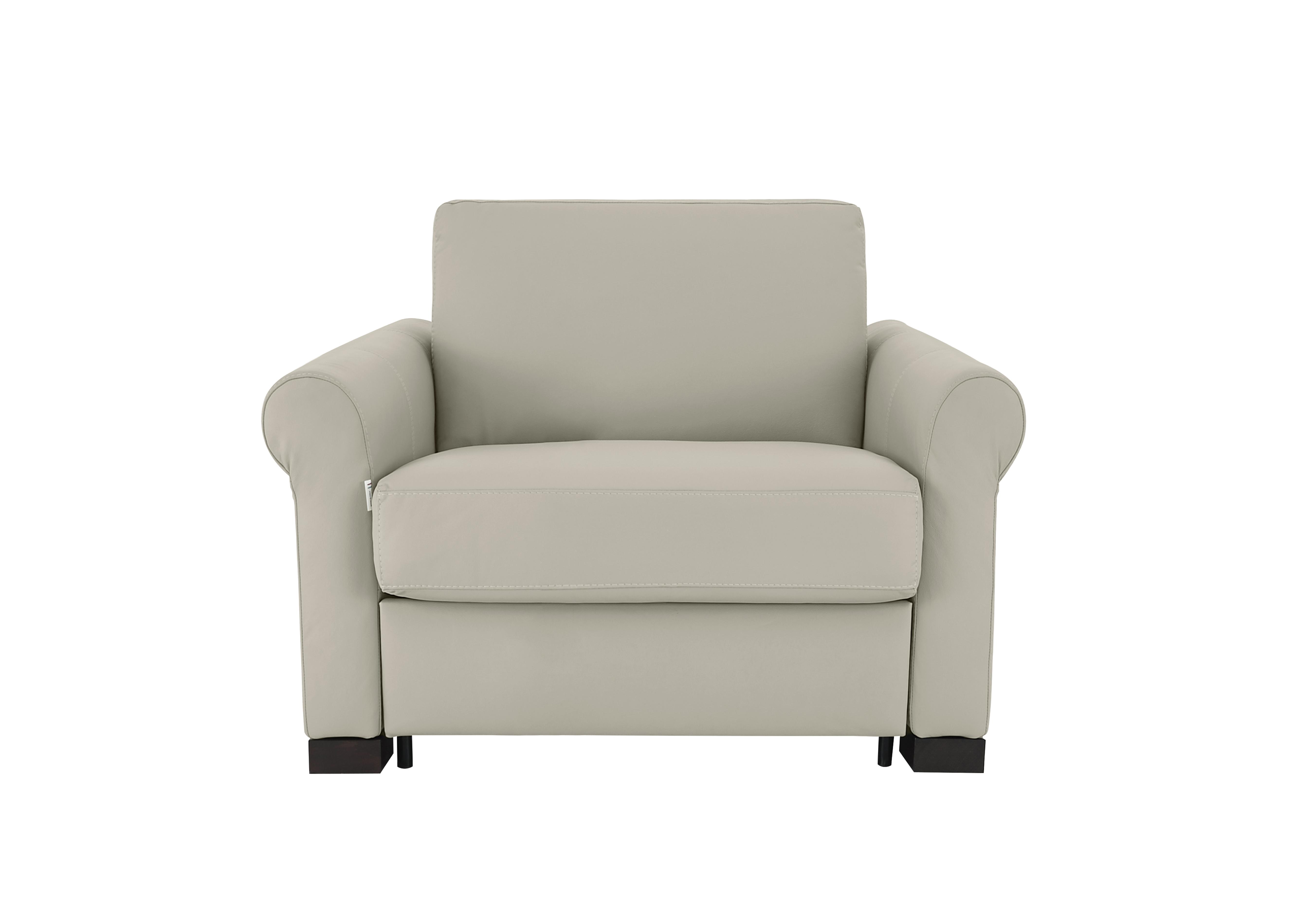 Alcova Leather Chair Sofa Bed with Scroll Arms in Torello Ice 371 on Furniture Village