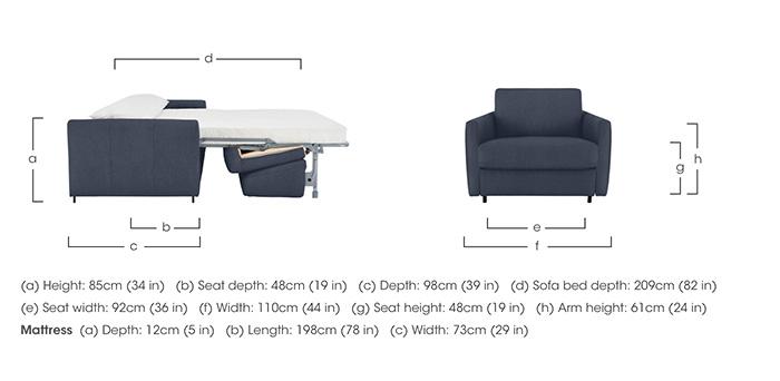Alcova Fabric Chair Sofa Bed with Slim Arms in  on Furniture Village