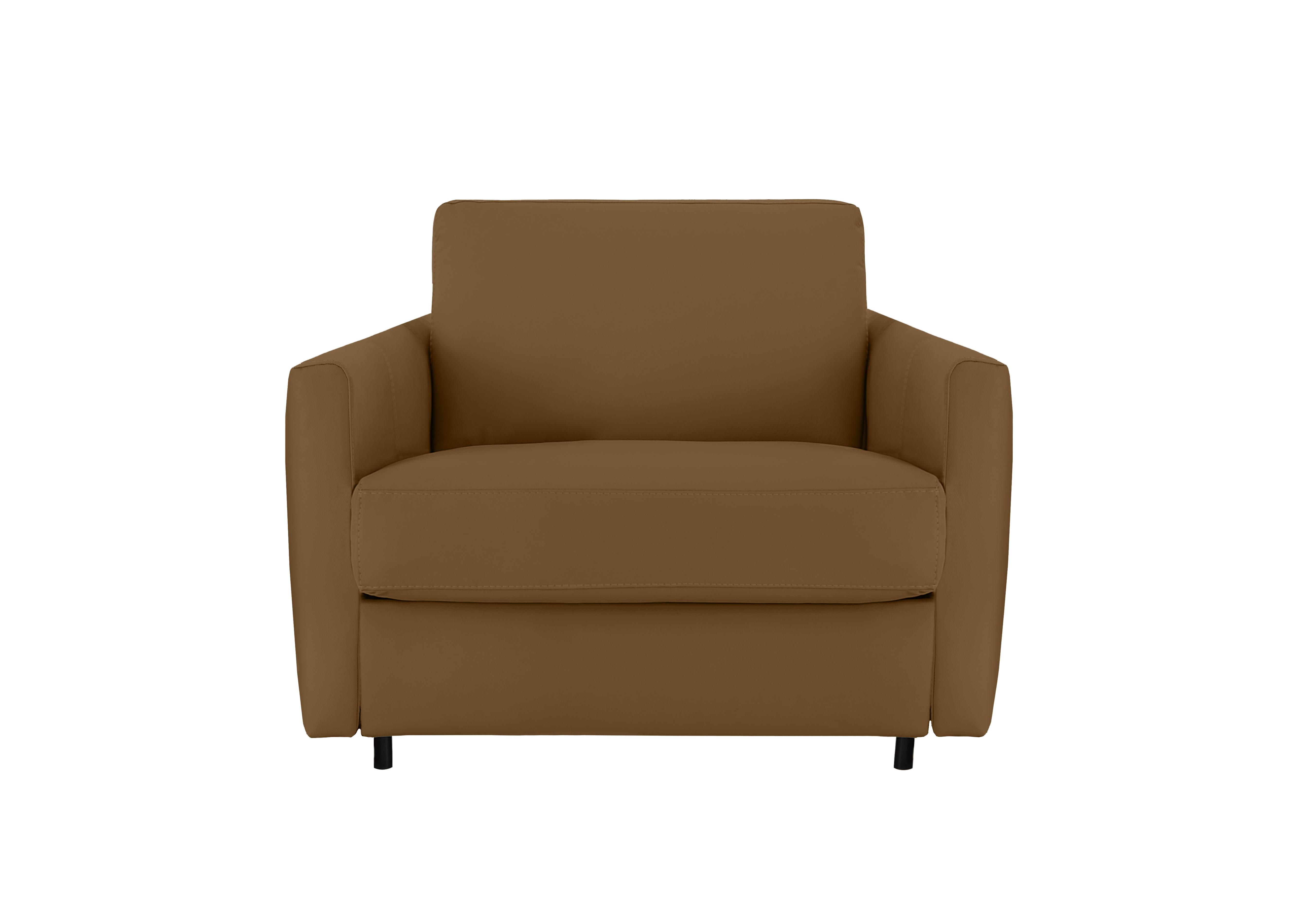 Alcova Leather Chair Sofa Bed with Slim Arms in Botero Cuoio 2151 on Furniture Village