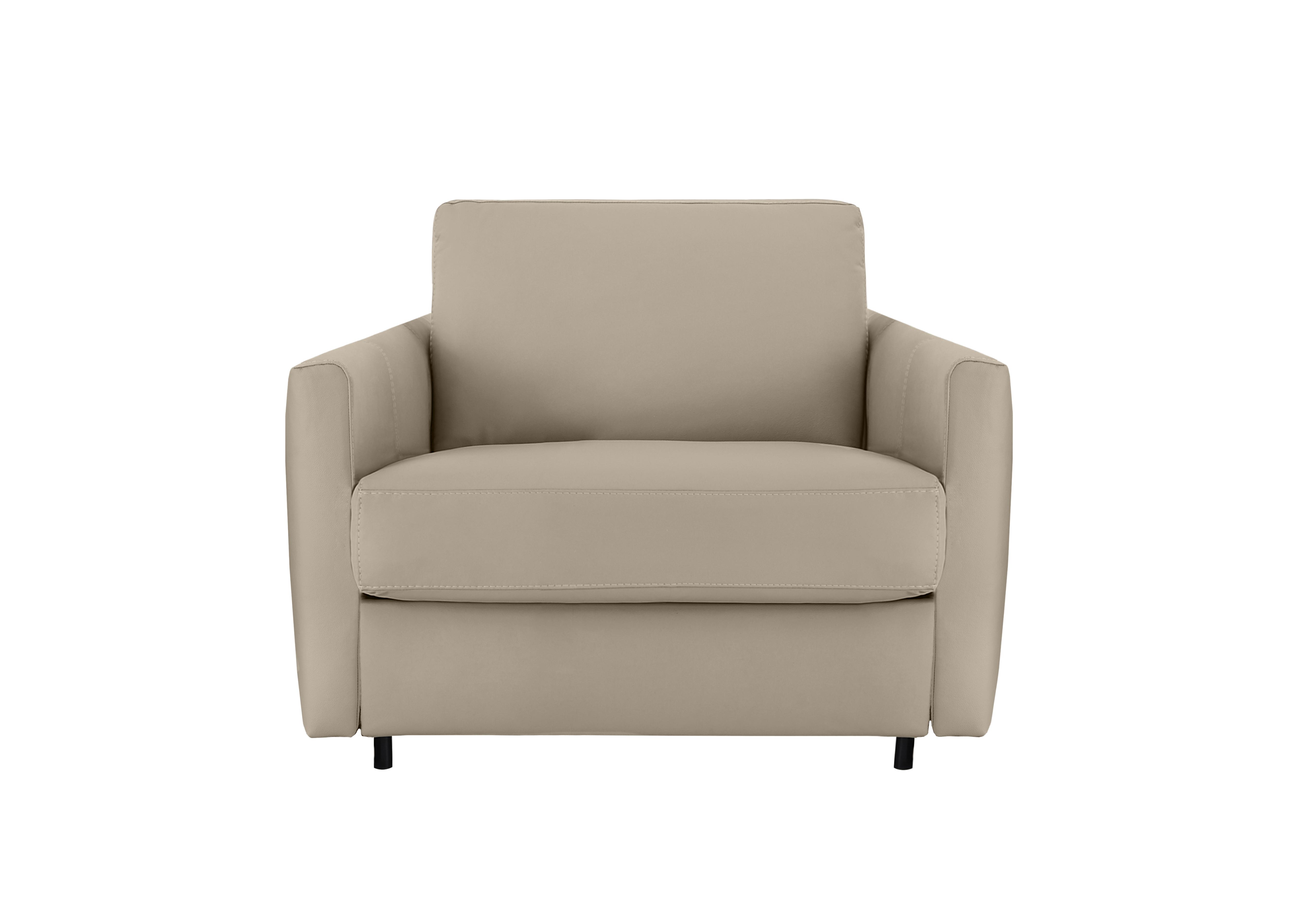 Alcova Leather Chair Sofa Bed with Slim Arms in Torello Fango 352 on Furniture Village