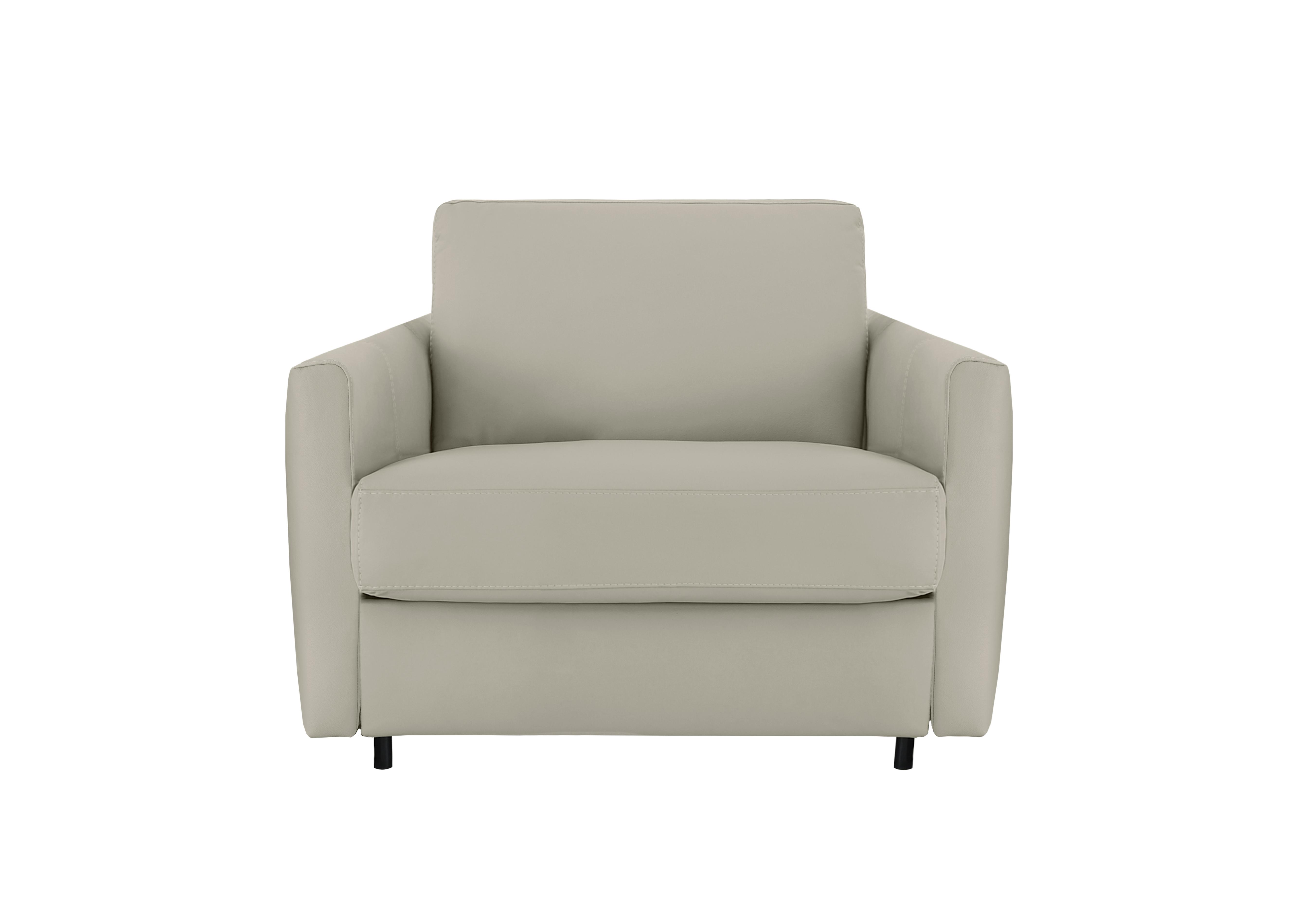 Alcova Leather Chair Sofa Bed with Slim Arms in Torello Ice 371 on Furniture Village