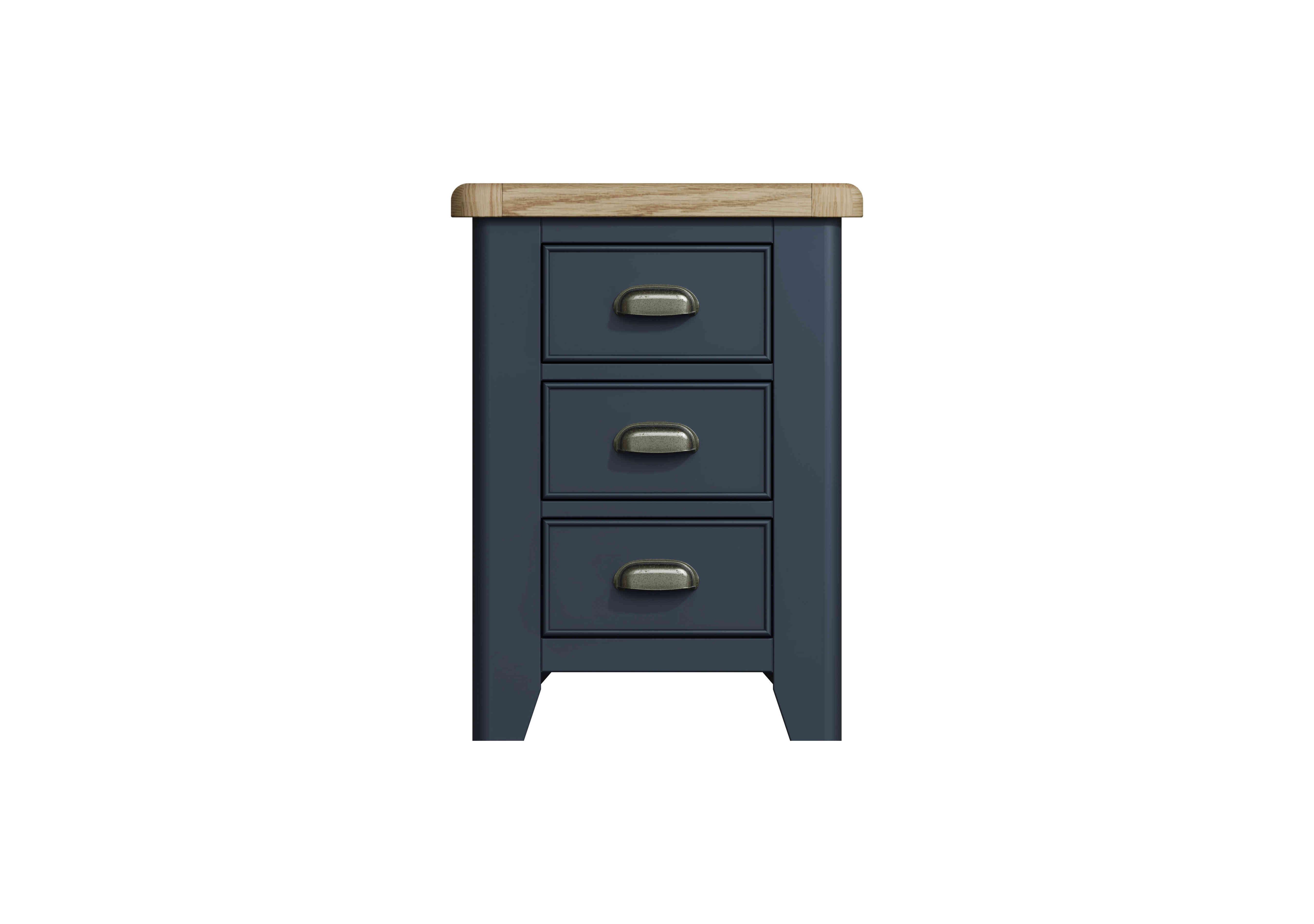 Hewitt 3 Drawer Bedside Cabinet in Blue on Furniture Village