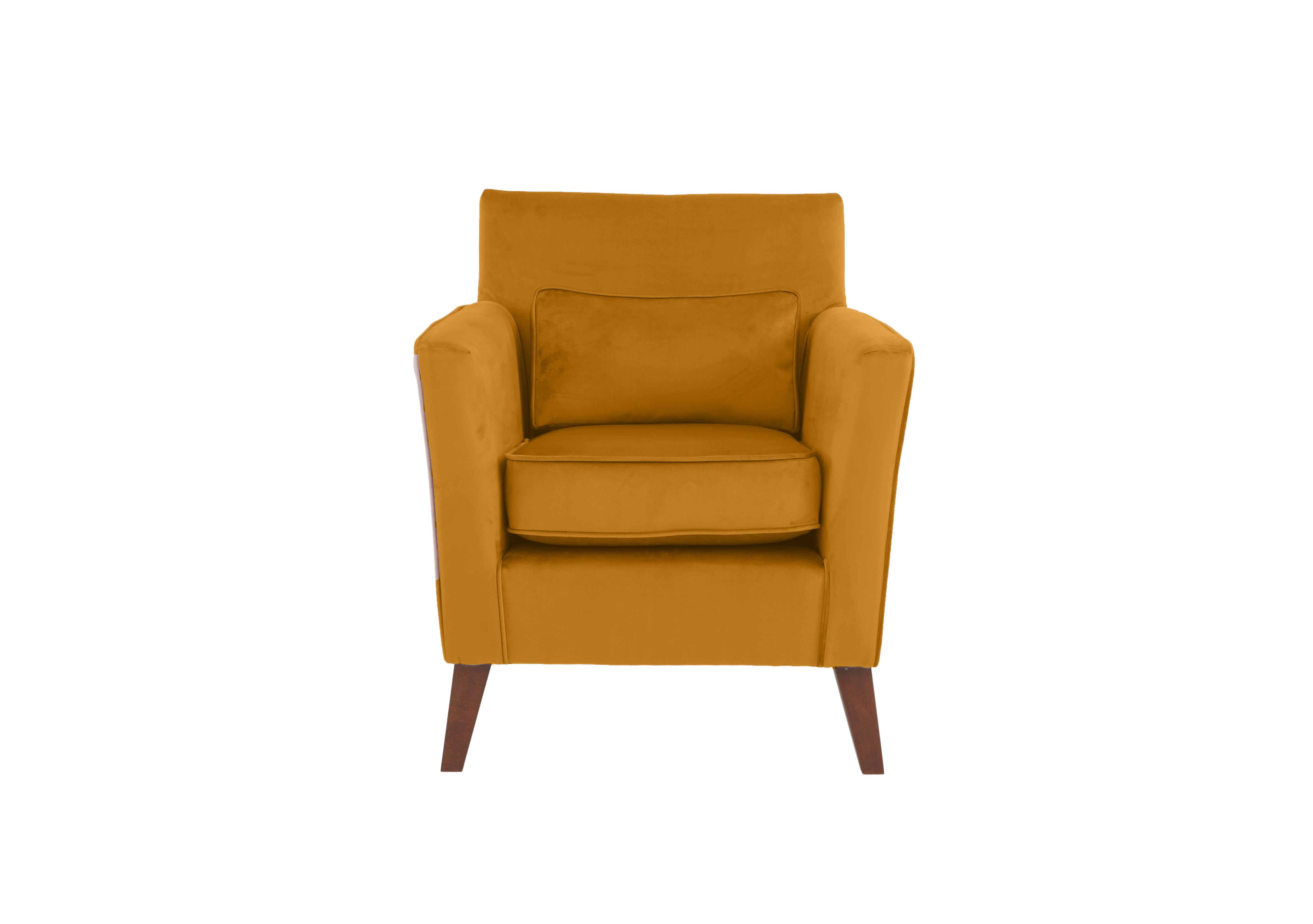 Felix Fabric Accent Chair in Mustard on Furniture Village